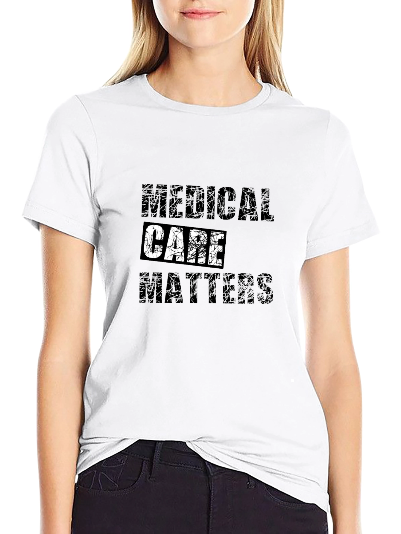 Black Medical Care Matters Graphic Tee view 9