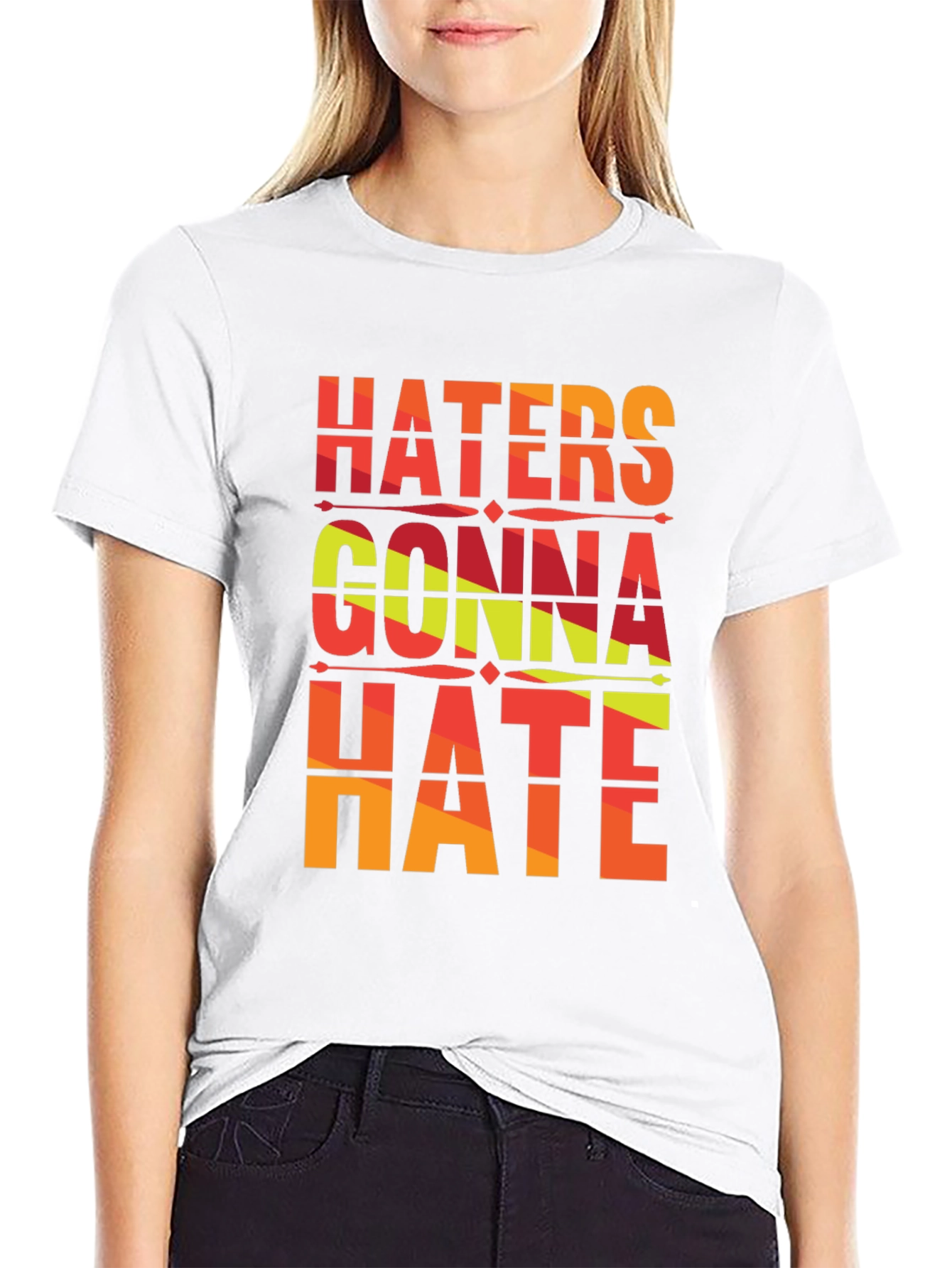 Black Haters Gonna Hate Graphic Tee - Unisex view 9