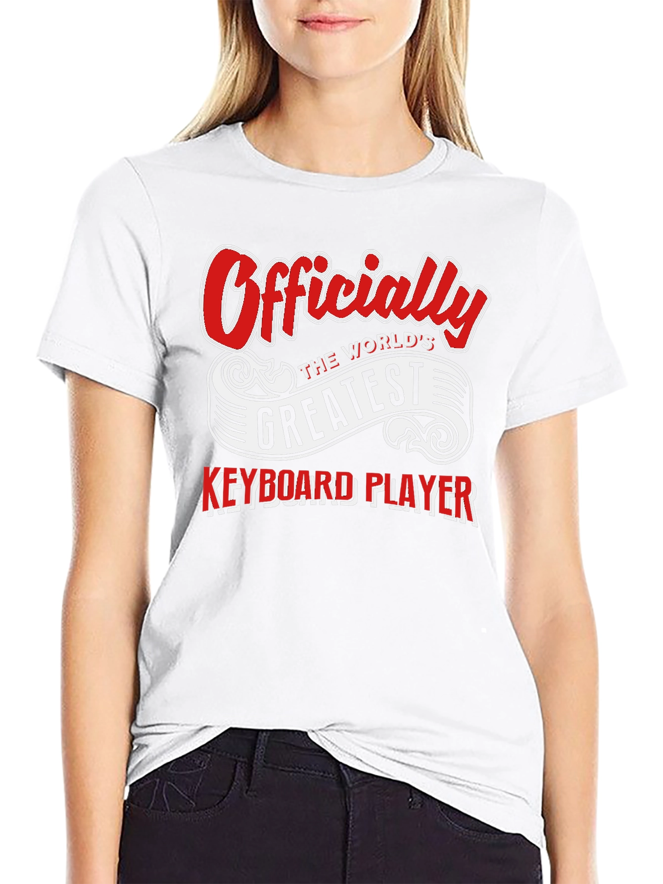 Black World's Greatest Keyboard Player T-Shirt view 9