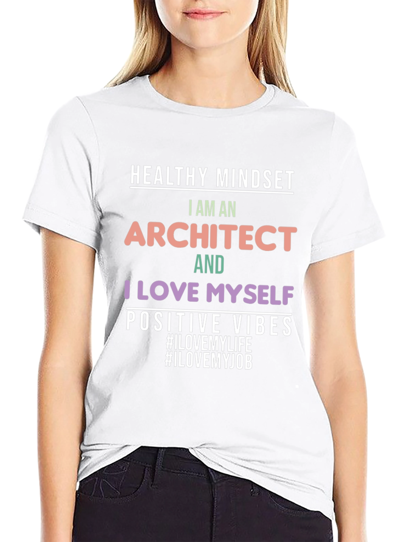Black Architect Love Myself Positive Vibes T-Shirt view 9