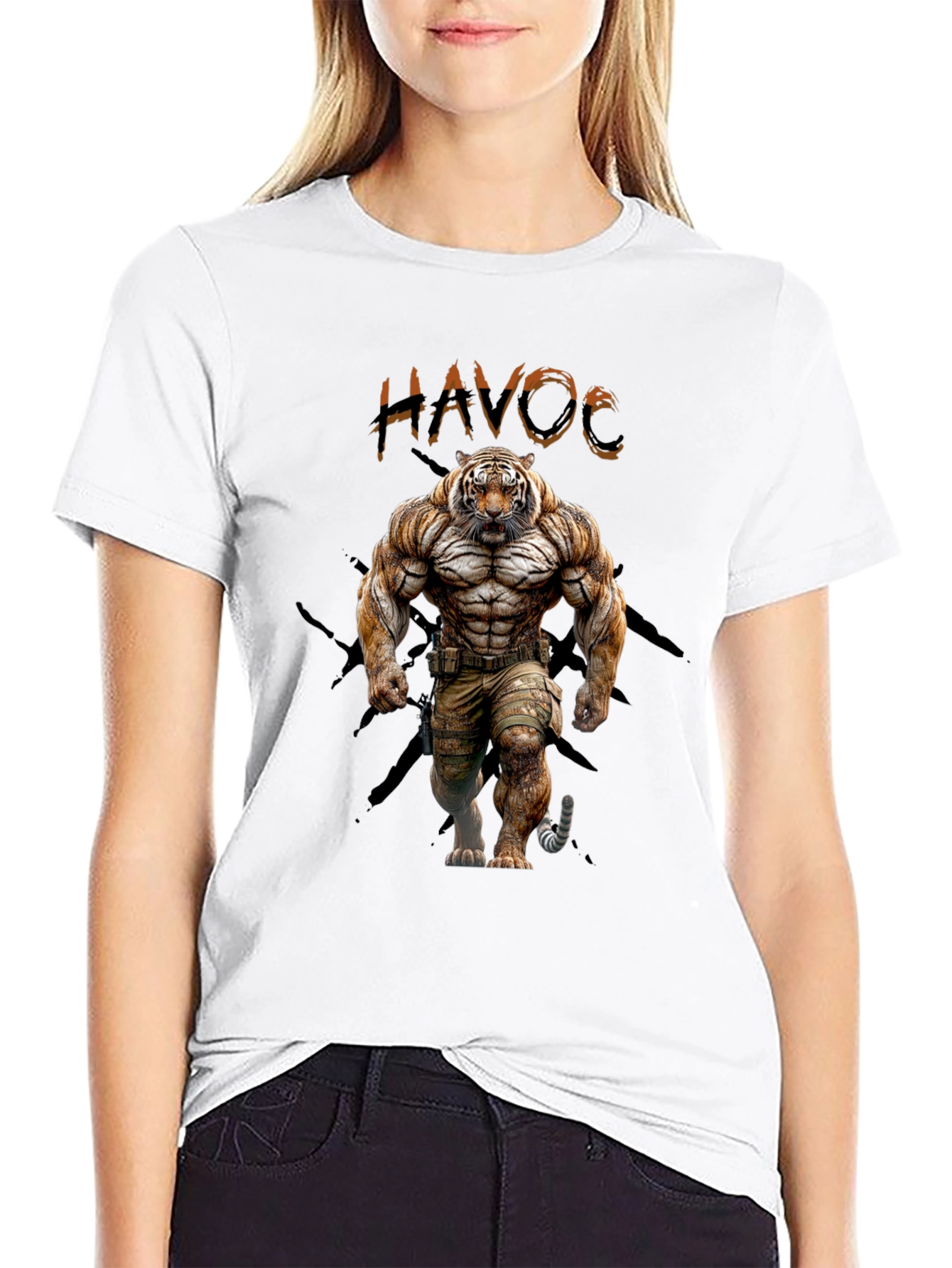 Black Havoc Tiger Graphic T-Shirt - Bold Design view 9