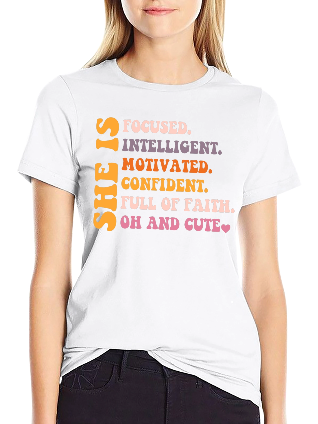 Black Empowered Women's T-Shirt: Focused, Intelligent, Motivated view 9