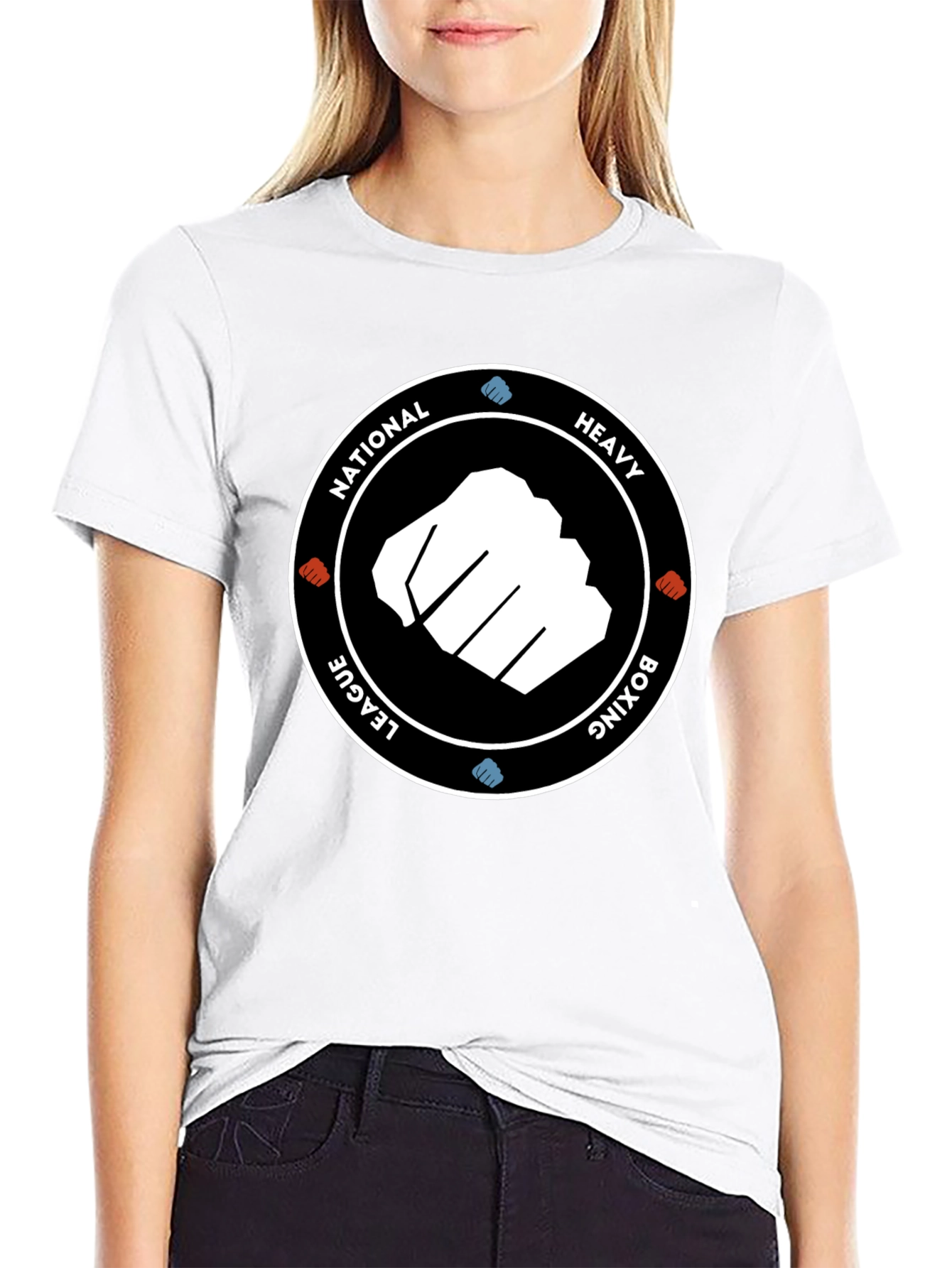 Black National Heavy Boxing League Black T-Shirt view 9