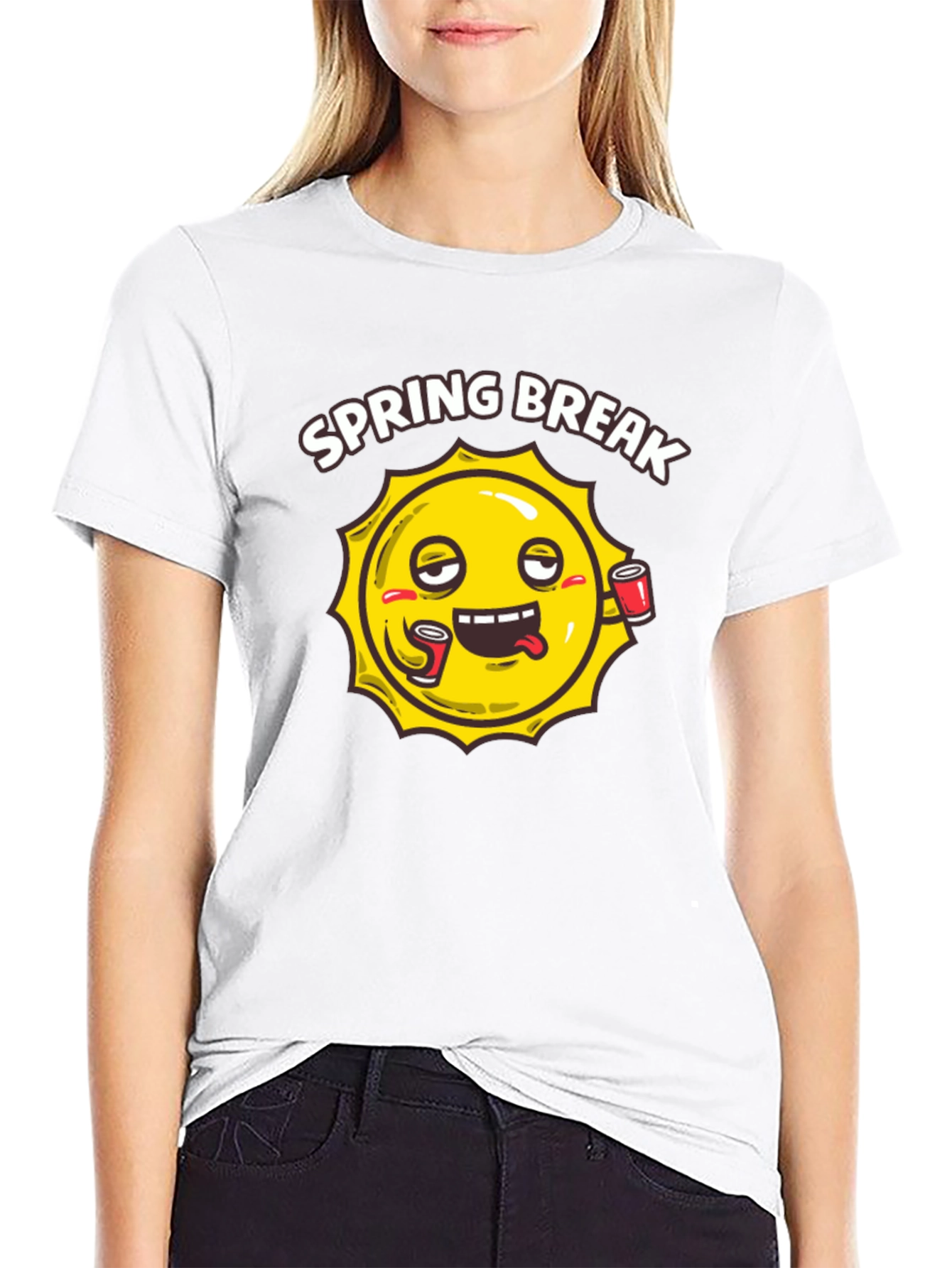 Black Spring Break Sun Graphic Black T-Shirt view 9