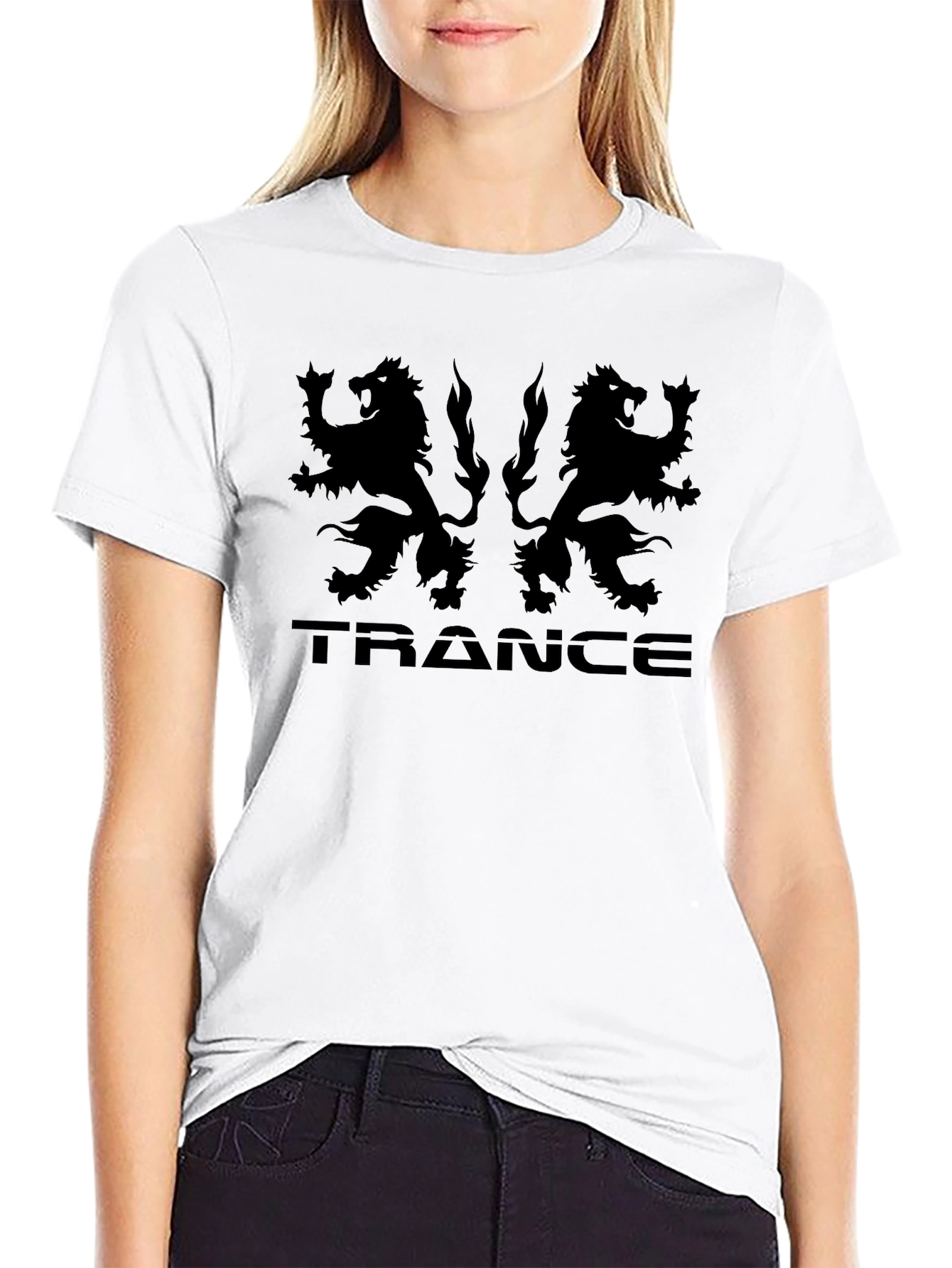 Black Trance Lion Graphic Black T-Shirt view 9