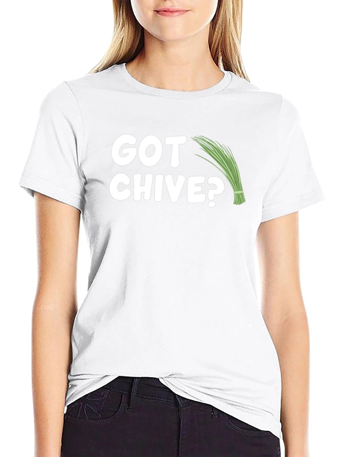 Black Got Chive? Funny Herb T-Shirt view 9