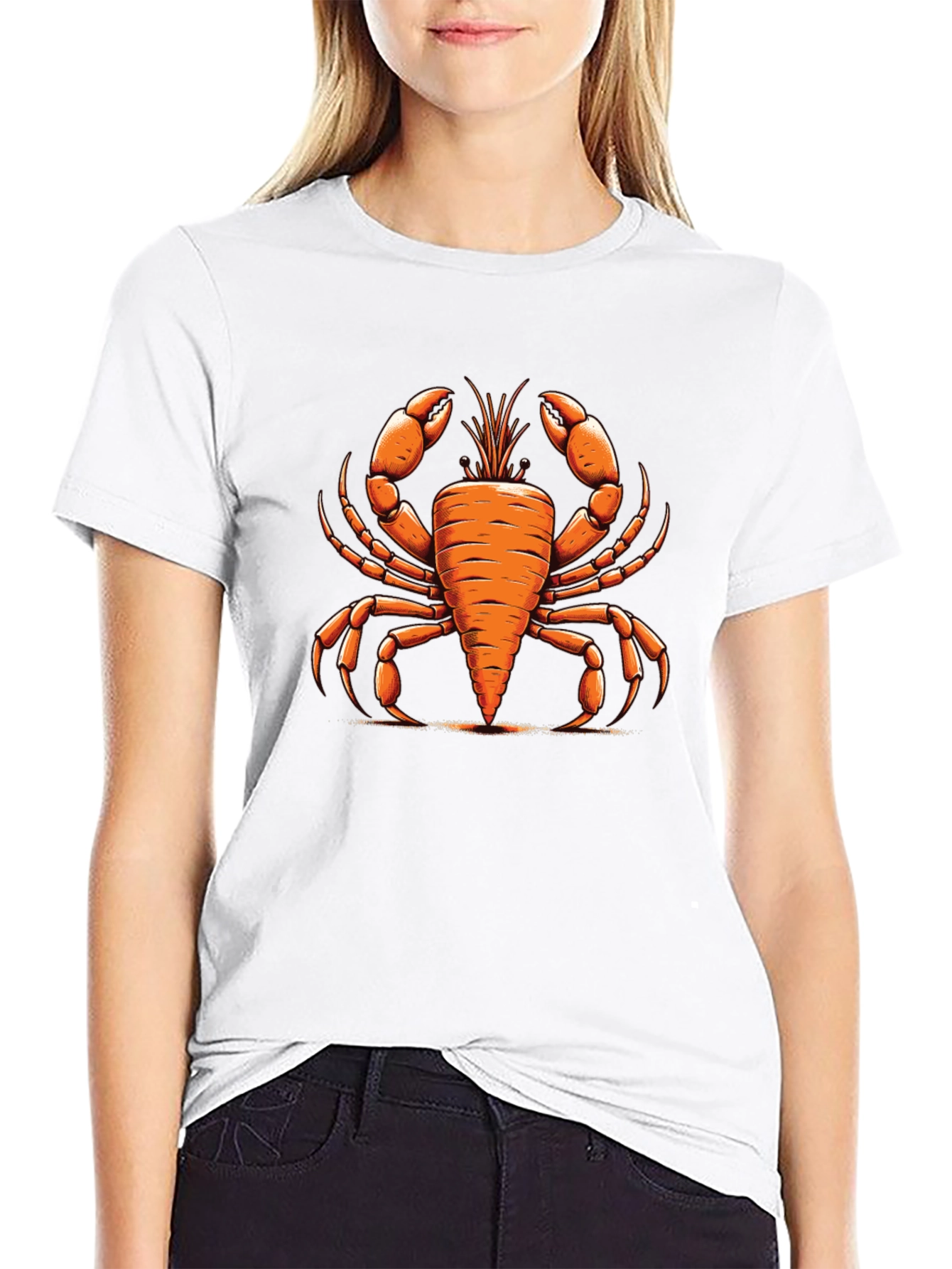 Black Carrot Crab Graphic T-Shirt - Black view 9