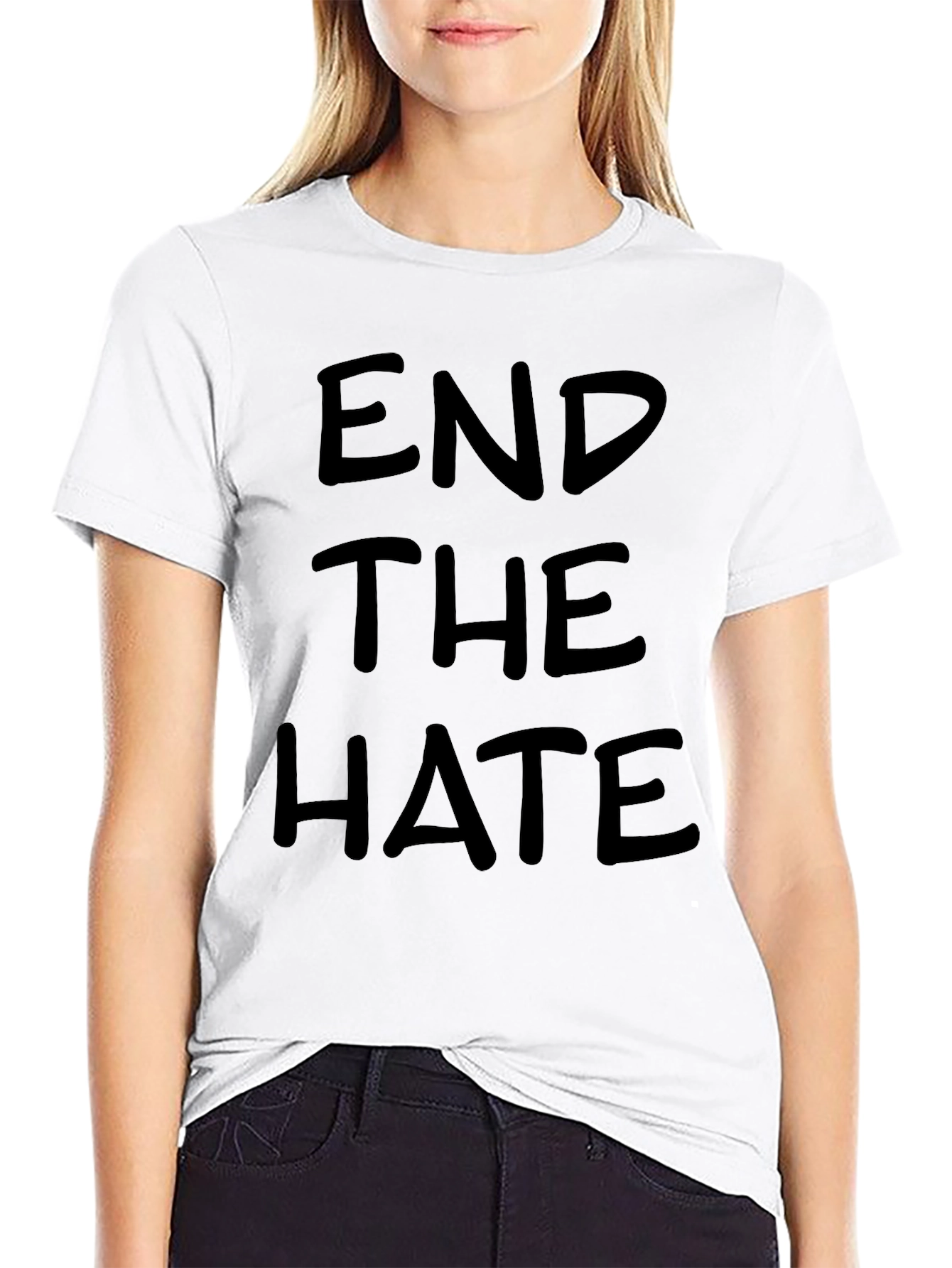 Black End The Hate Black T-Shirt view 9