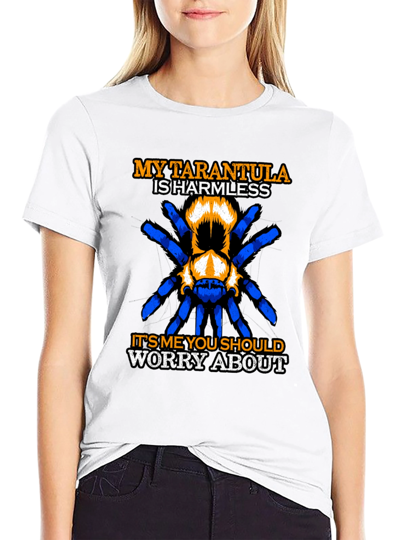 Black Tarantula Harmless Funny T-Shirt view 9