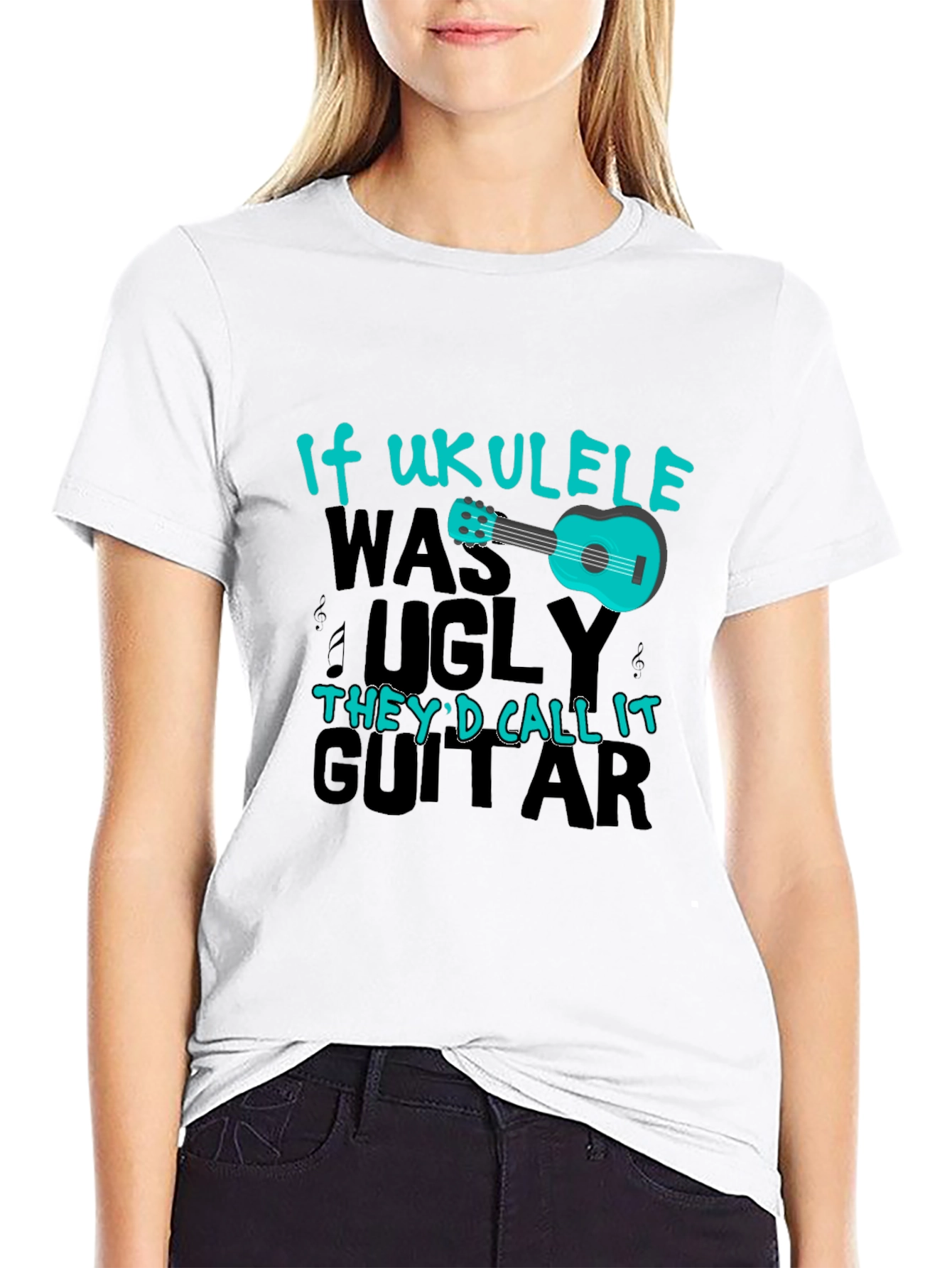 Black Ukulele T-Shirt - If Ukulele Was Ugly view 9