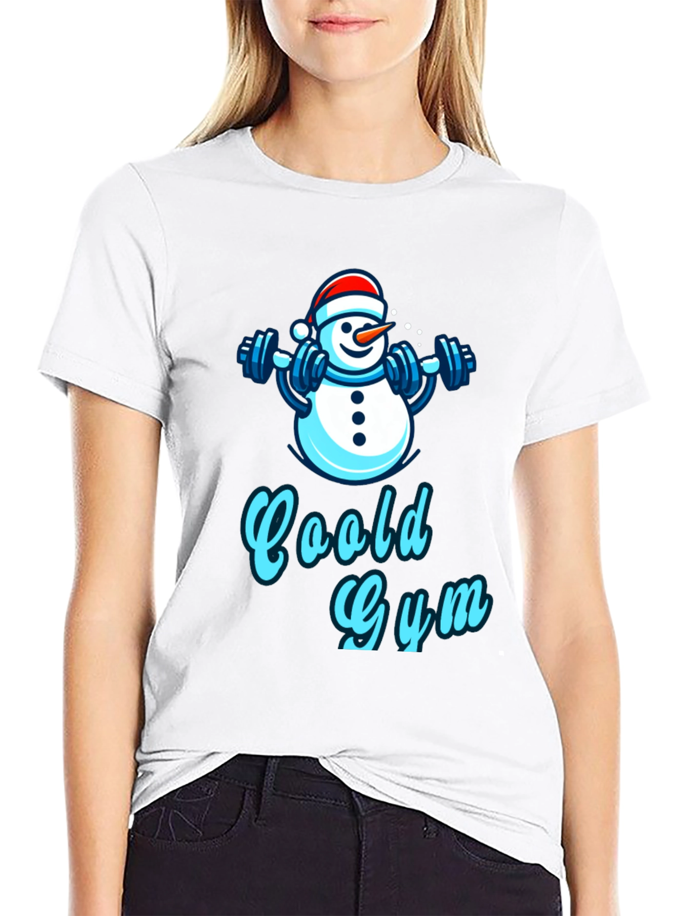 Black Cool Gym Snowman Black T-Shirt view 9