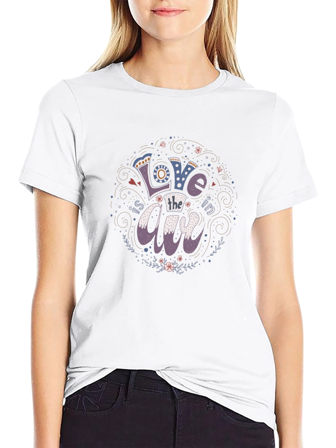 Black Love is in the Air Graphic Tee - Stylish Unisex Black T-Shirt view 9