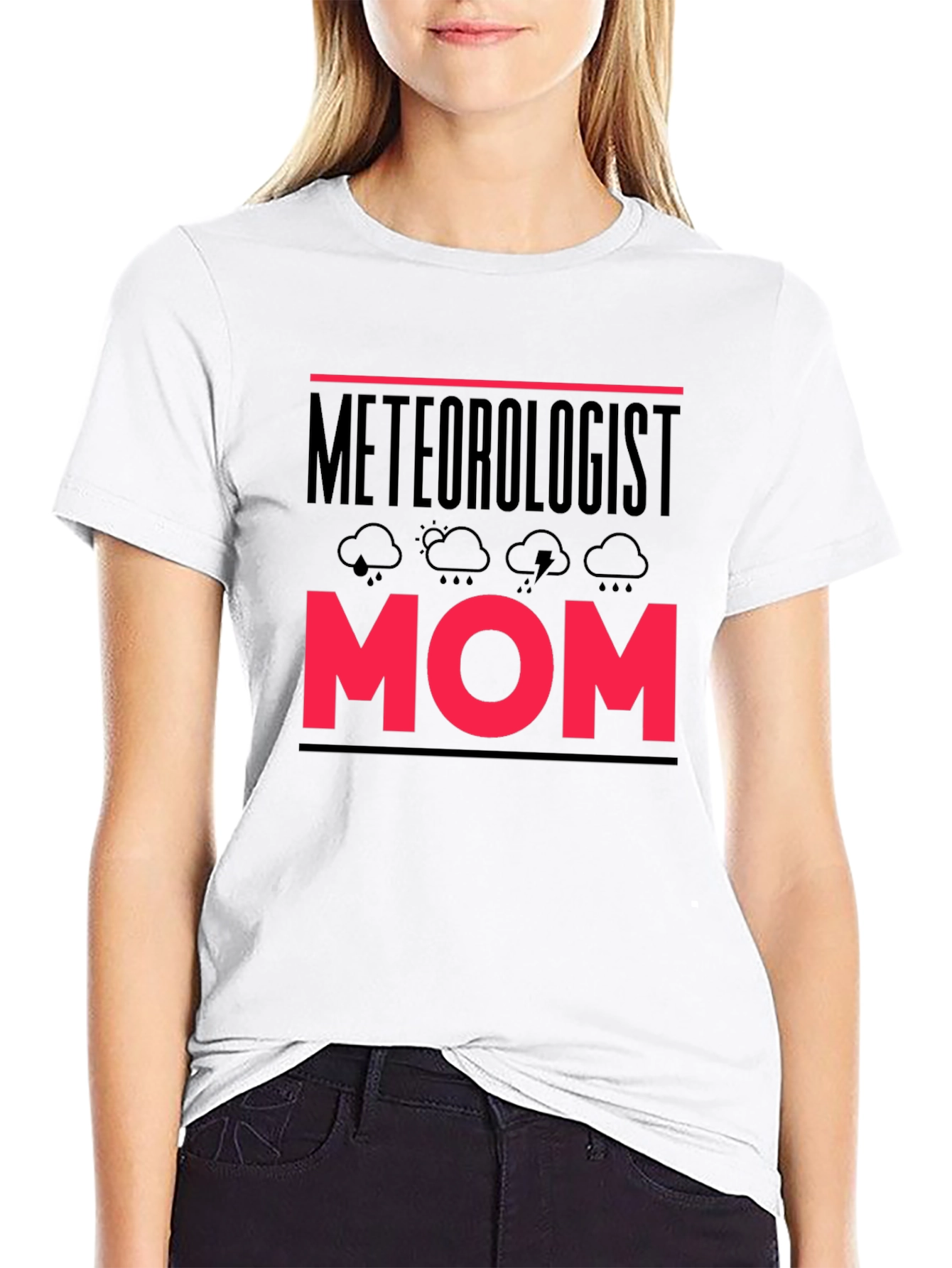 Black Meteorologist Mom Graphic Tee - Weather Loving Mother T-Shirt view 9