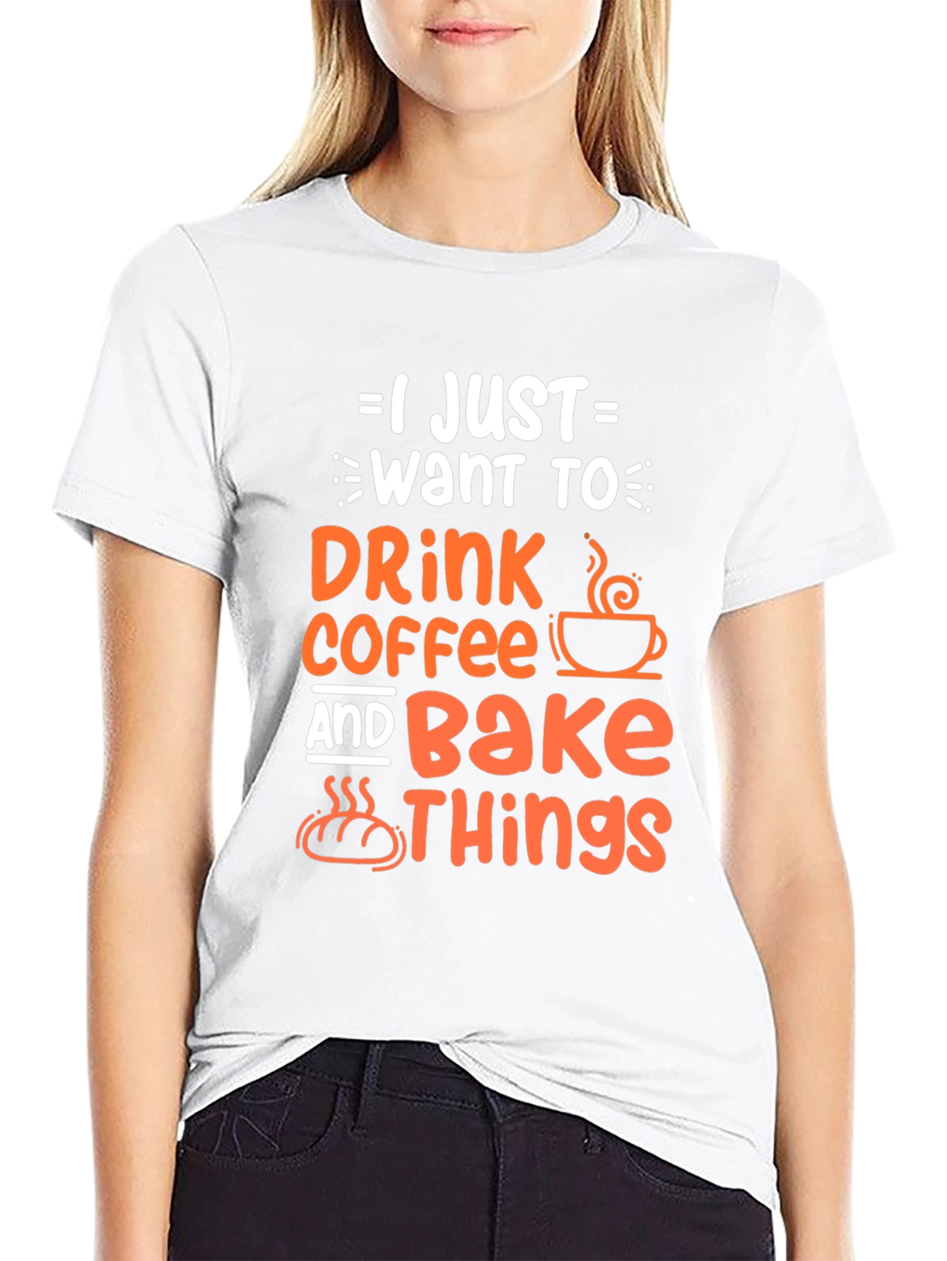 Black Coffee & Baking T-Shirt - I Just Want to Drink Coffee and Bake Things view 9
