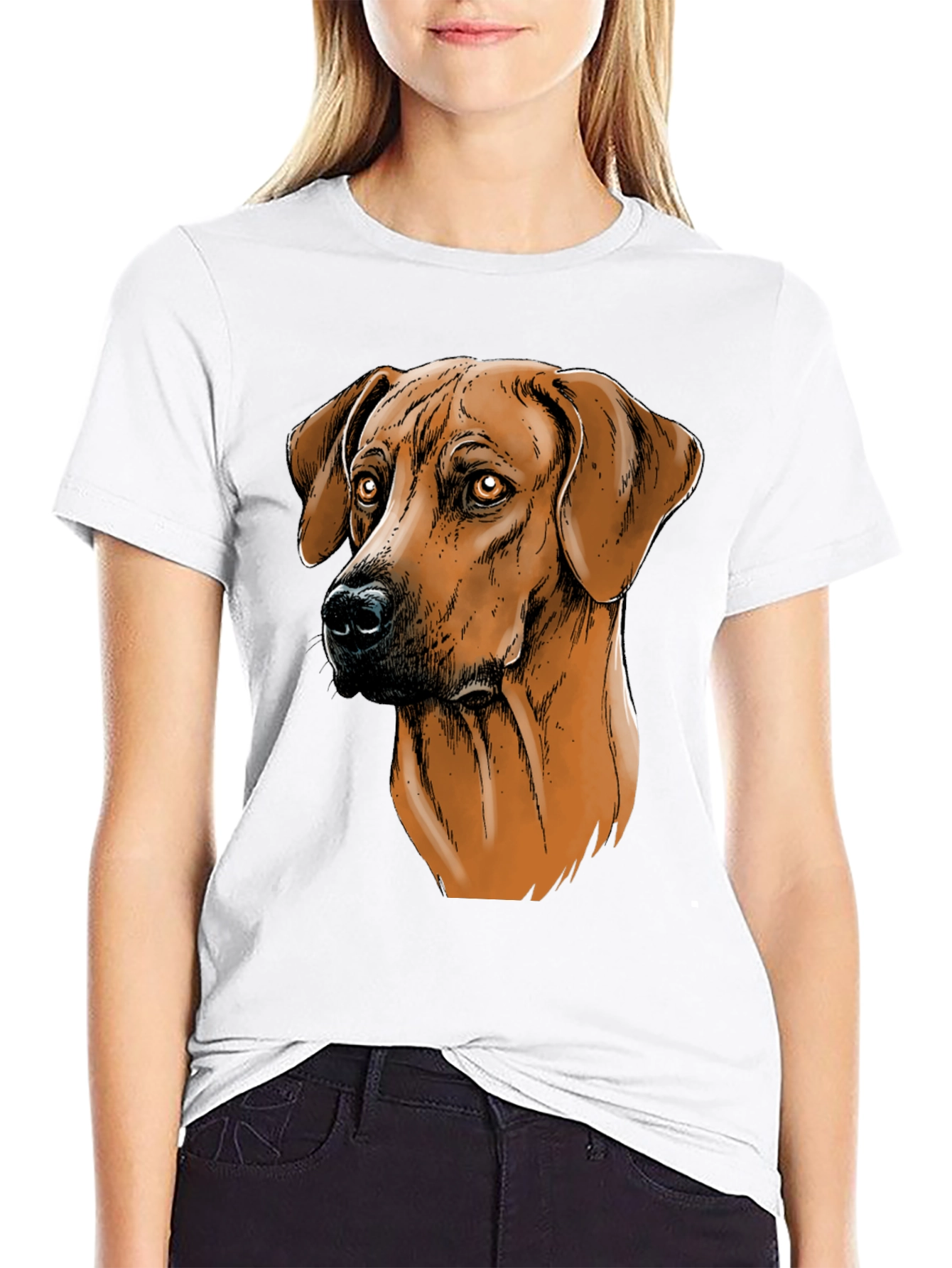 Black Rhodesian Ridgeback Dog Graphic T-Shirt view 9