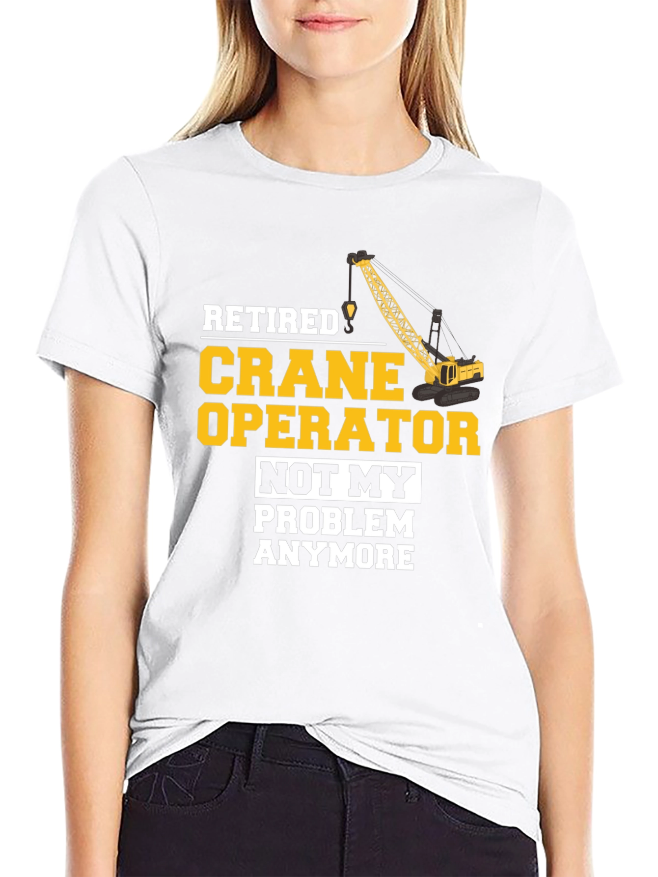 Black Retired Crane Operator T-Shirt Funny Gift view 9