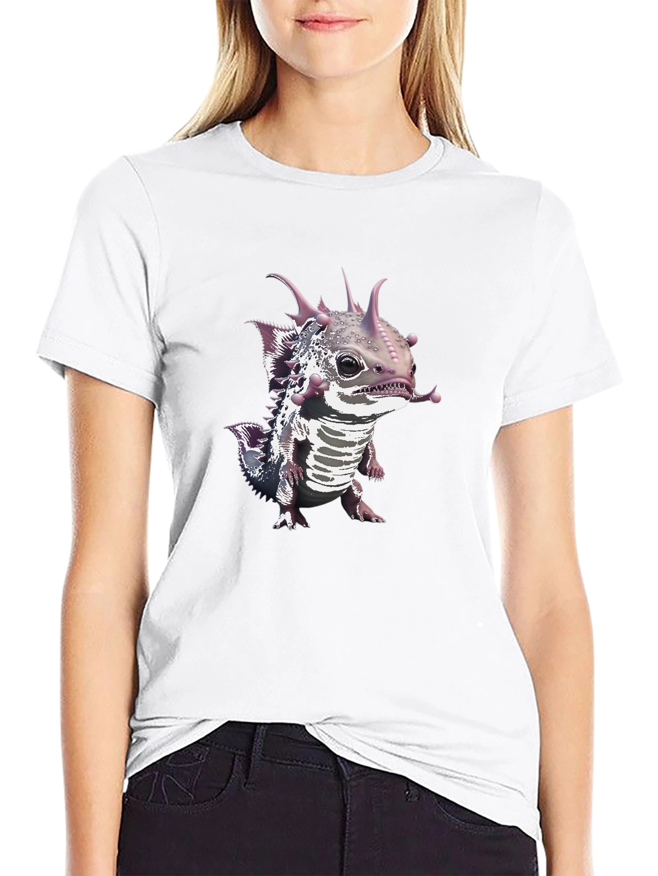 Black Axolotl Graphic Tee - Black Unisex T-Shirt view 9
