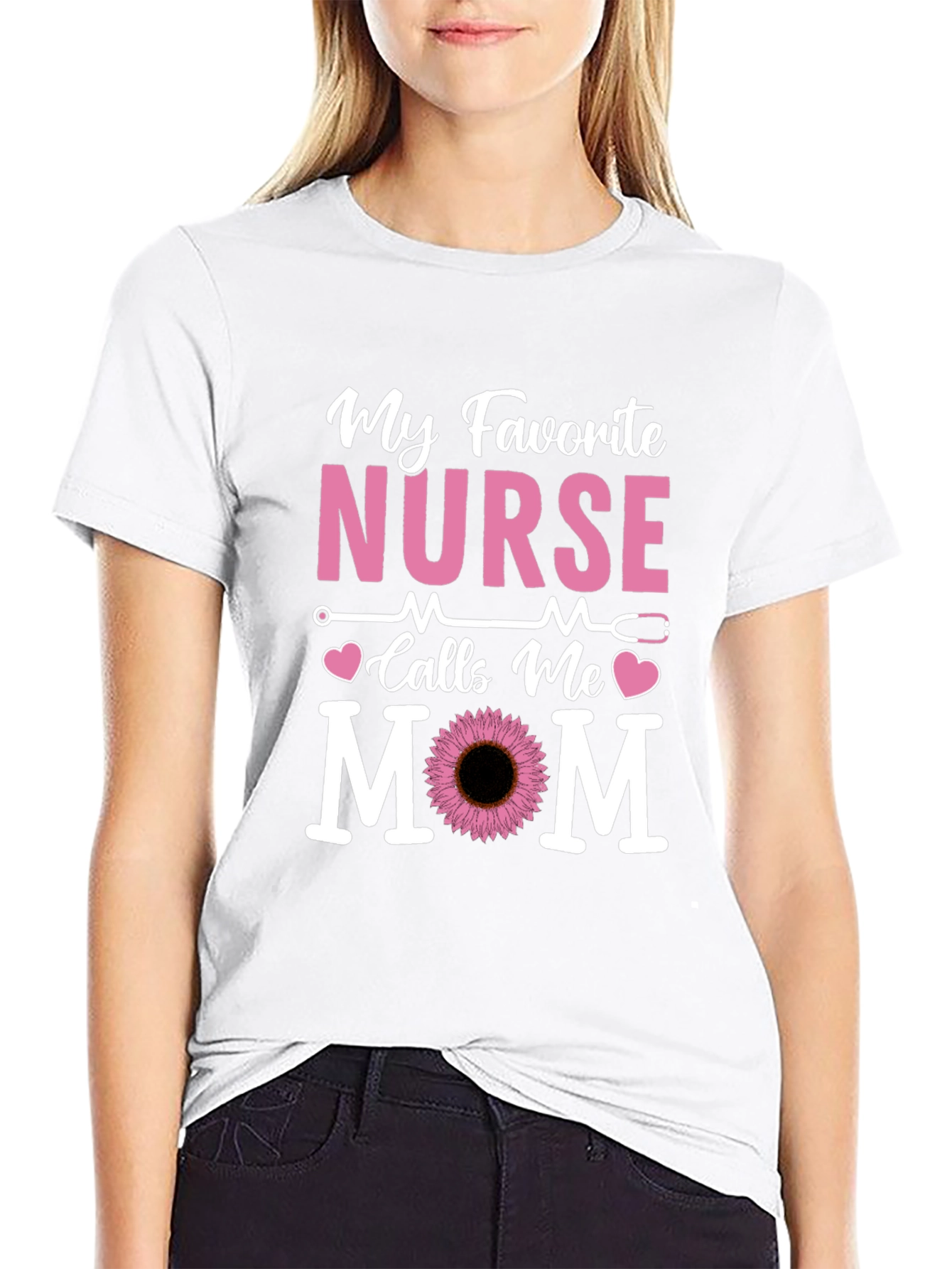Black My Favorite Nurse Calls Me Mom T-Shirt view 9