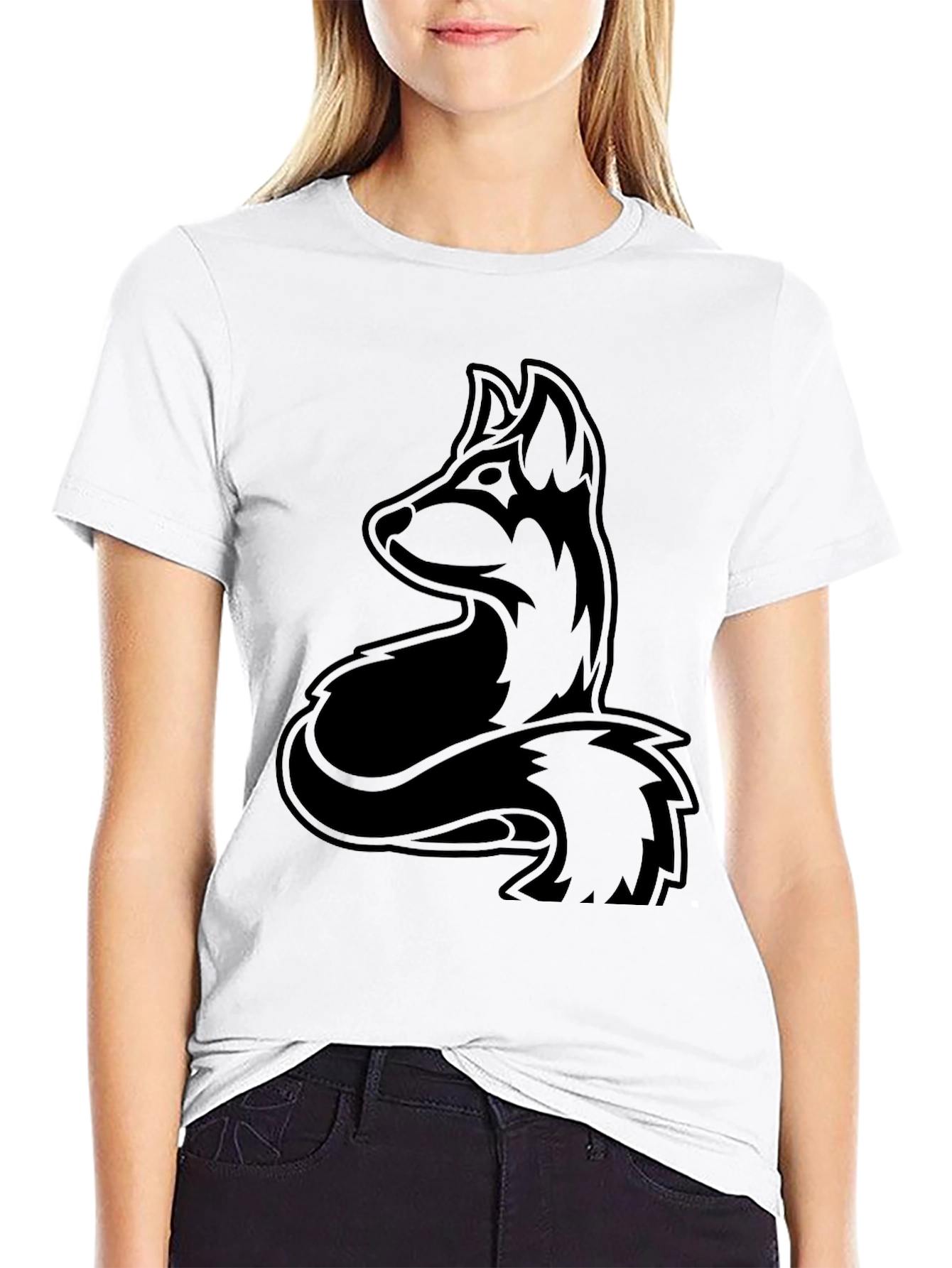 Black Black Fox Graphic T-Shirt - Men's Short Sleeve Crew Neck Tee view 9