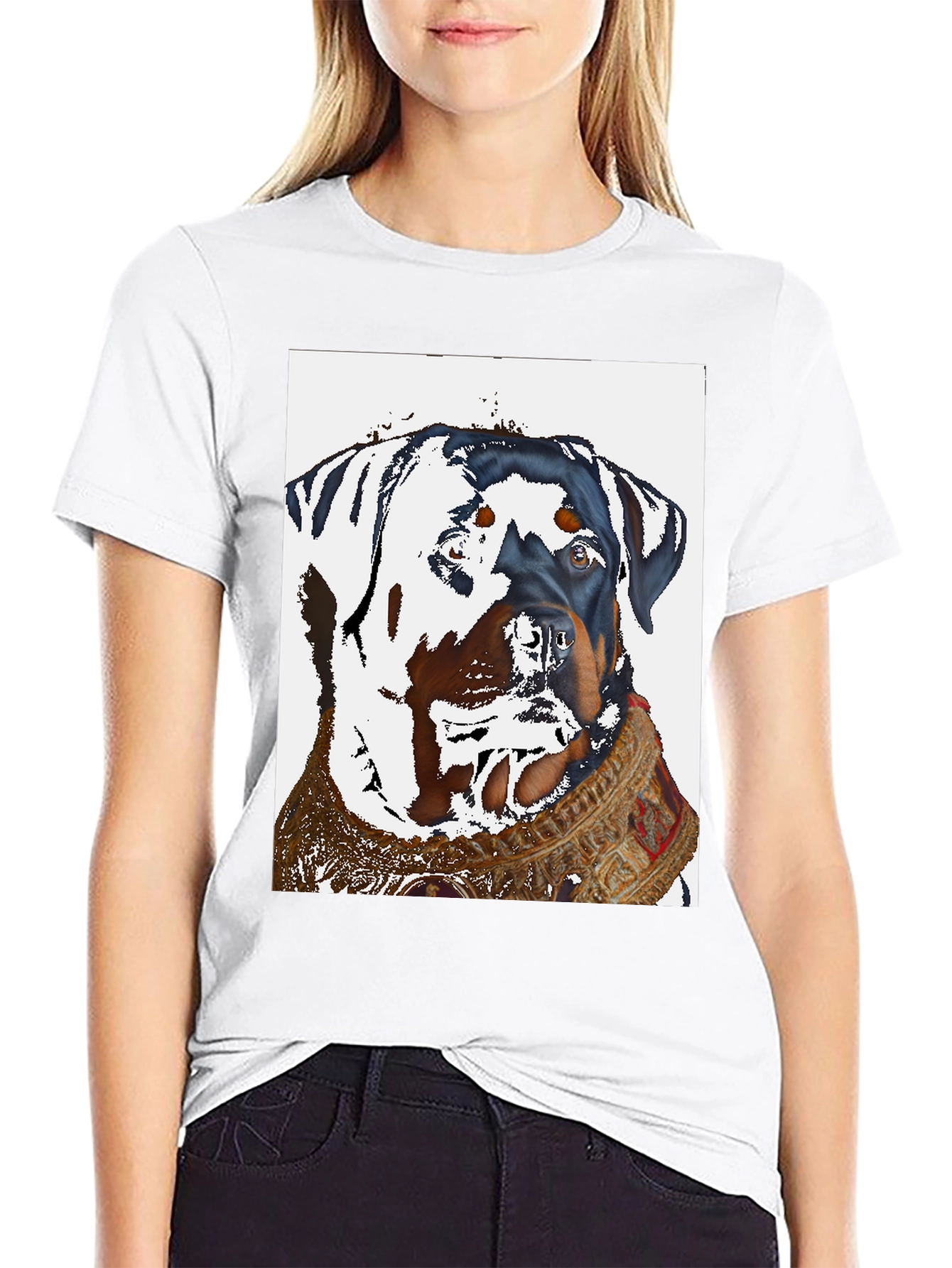 Black Rottweiler Dog T-Shirt - Cool Artistic Design view 9