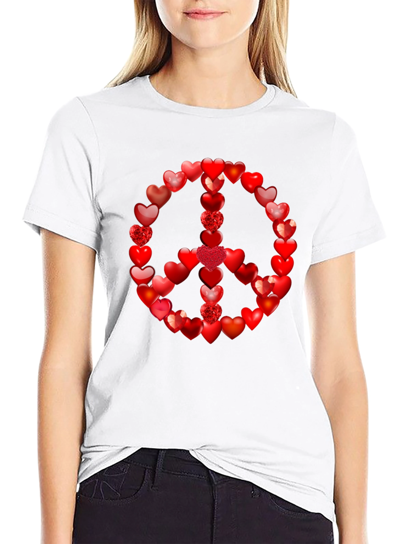 Black Heart Peace Sign T-Shirt - Love & Harmony view 9