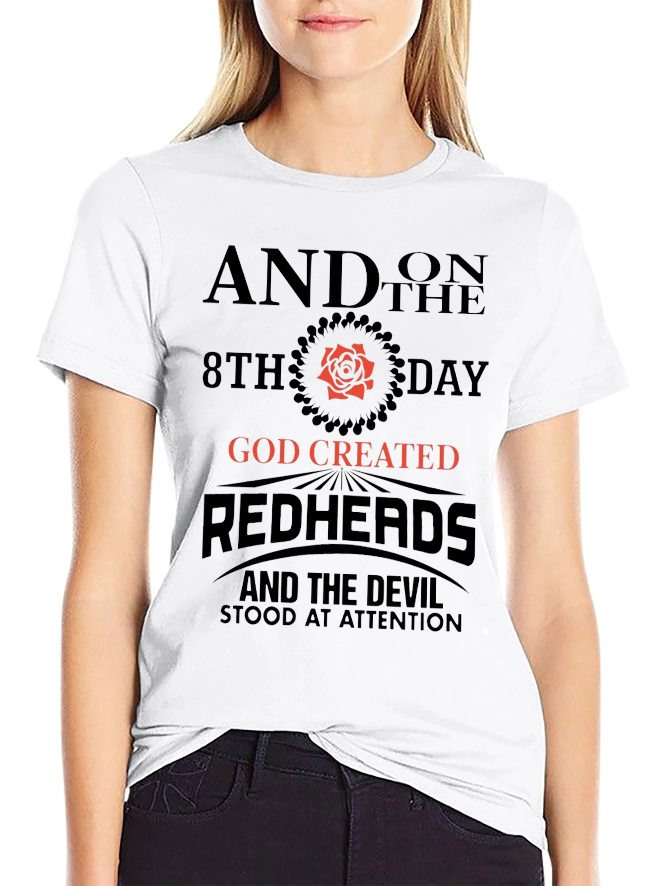 Black Redhead God Created Graphic Tee view 9