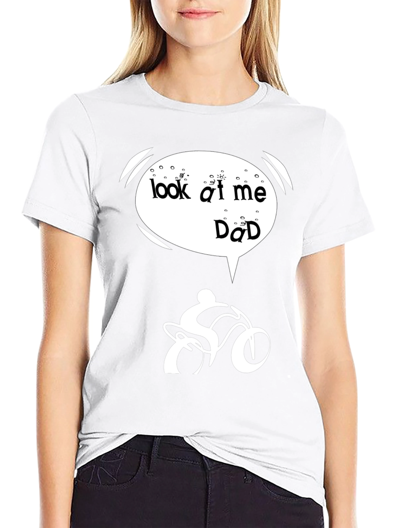 Black Look At Me Dad T-Shirt Cycling Humor view 9
