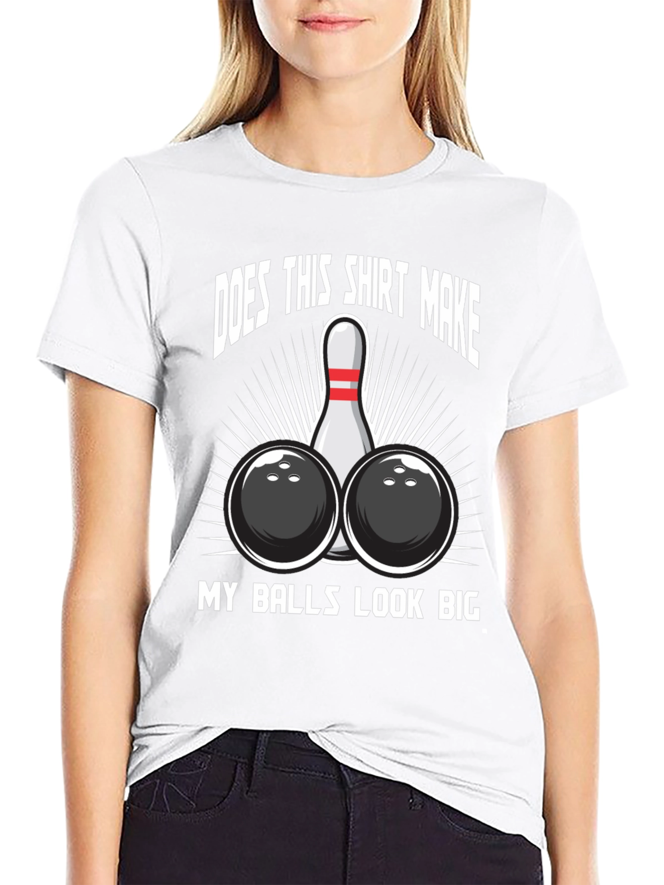 Black Funny Bowling Balls Graphic T-Shirt view 9