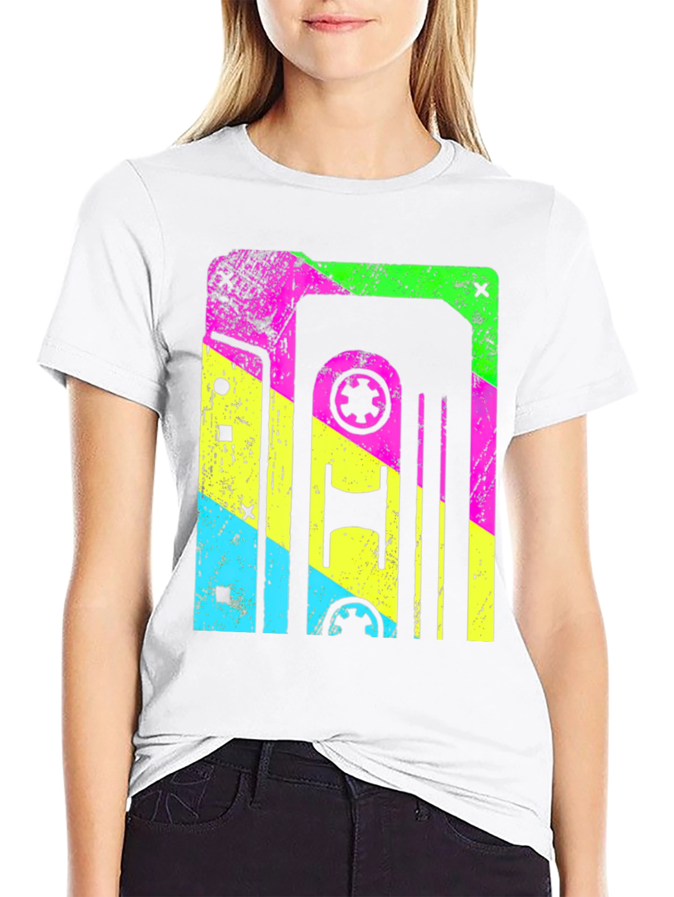 Black Retro Cassette Tape Graphic T-Shirt view 9