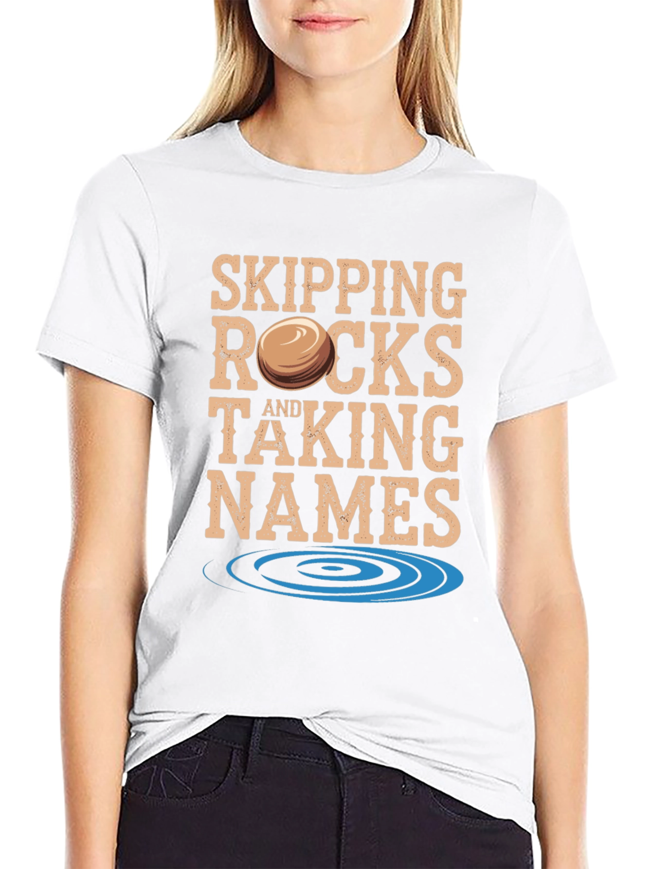 Black Skipping Rocks & Taking Names Graphic Tee view 9