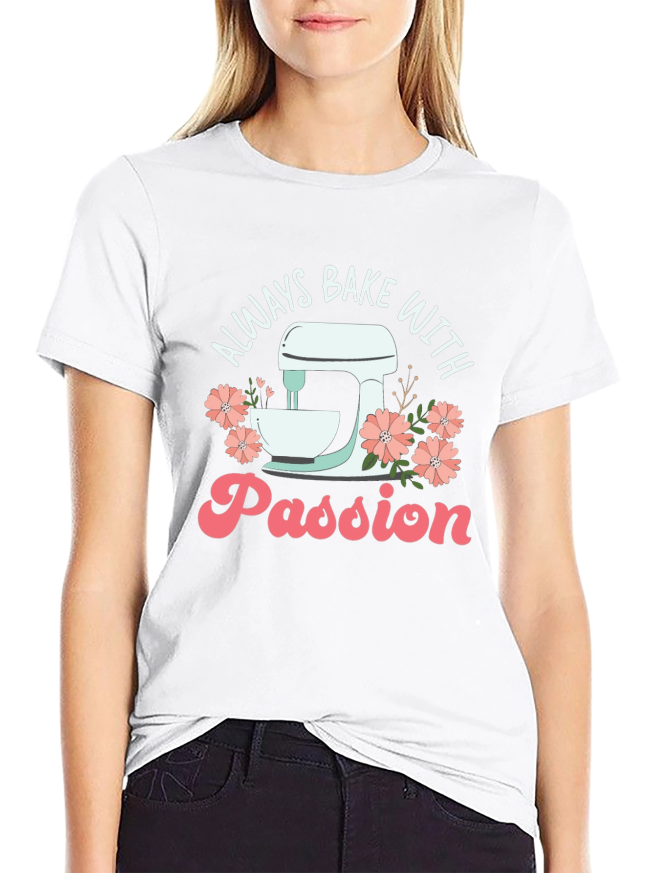Black Always Bake with Passion Black Graphic Tee view 9