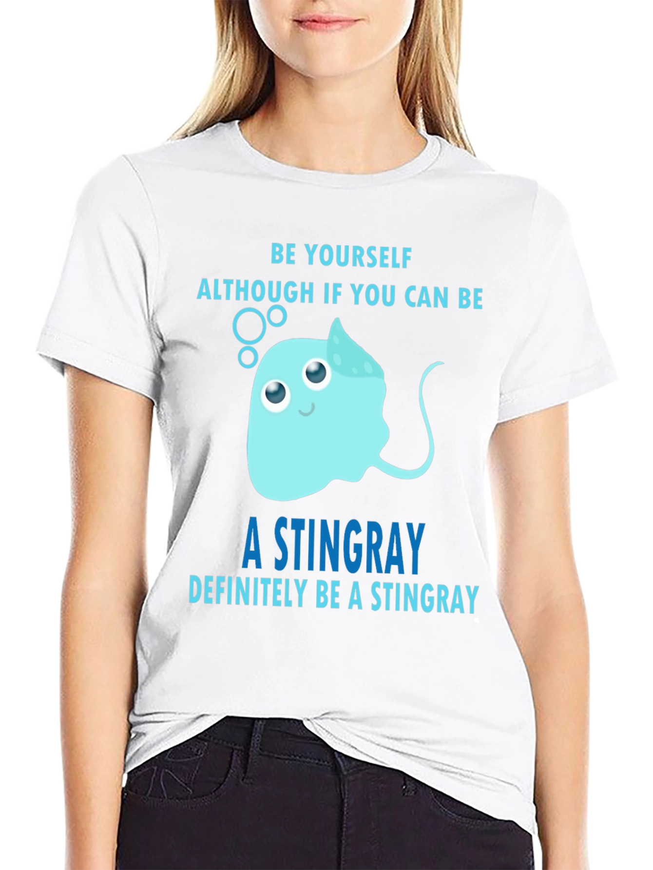 Black Funny Stingray T-Shirt - Be Yourself! view 9