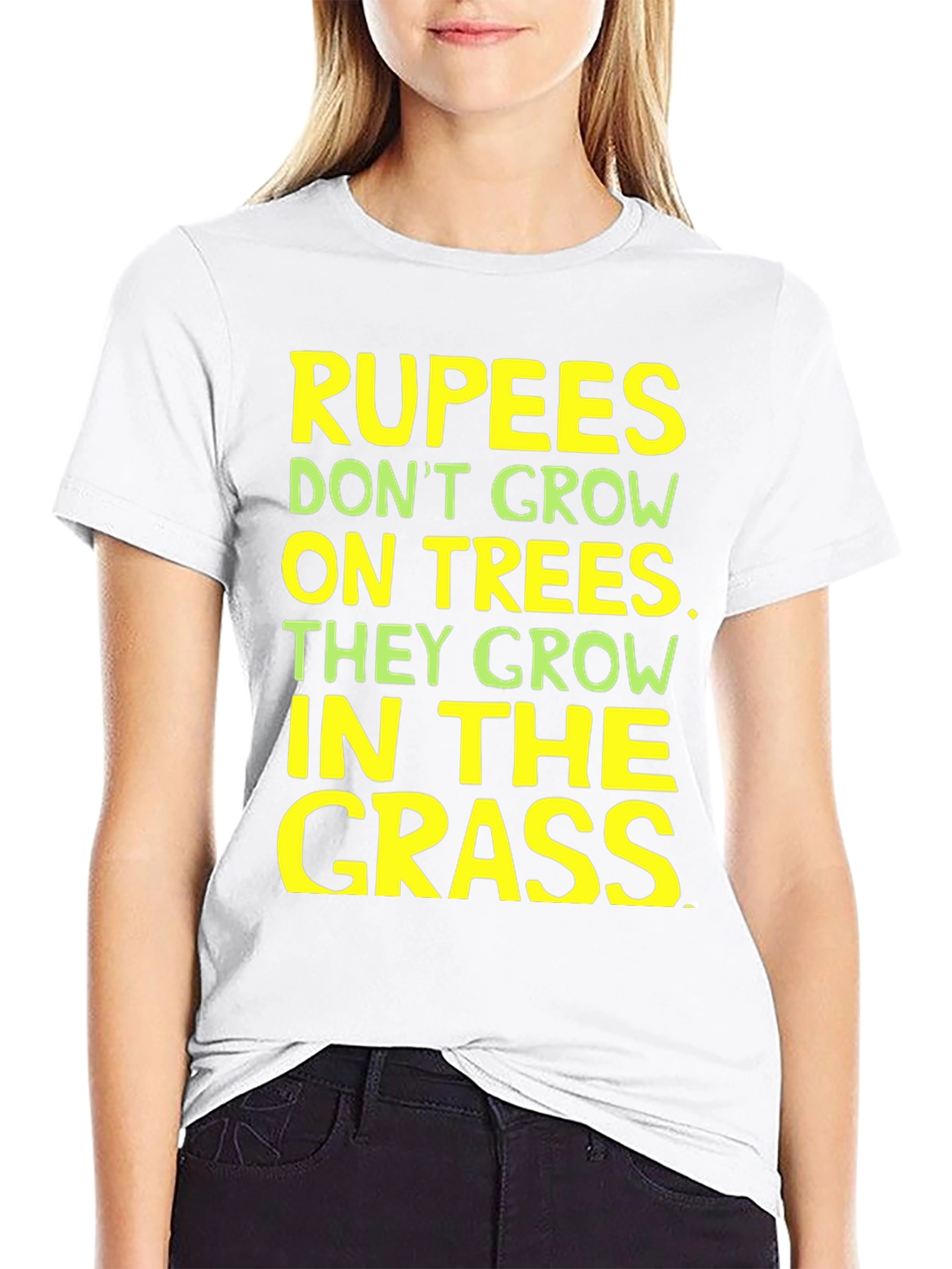 Black Rupees in Grass Graphic Tee - Funny Sarcastic T-Shirt view 9