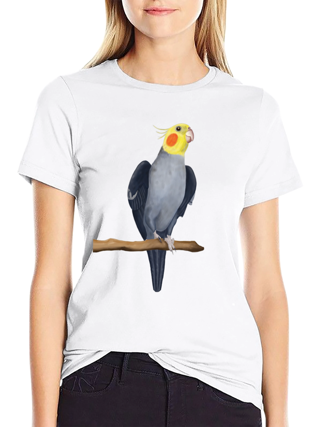 Black Cockatiel Bird Black T-Shirt view 9
