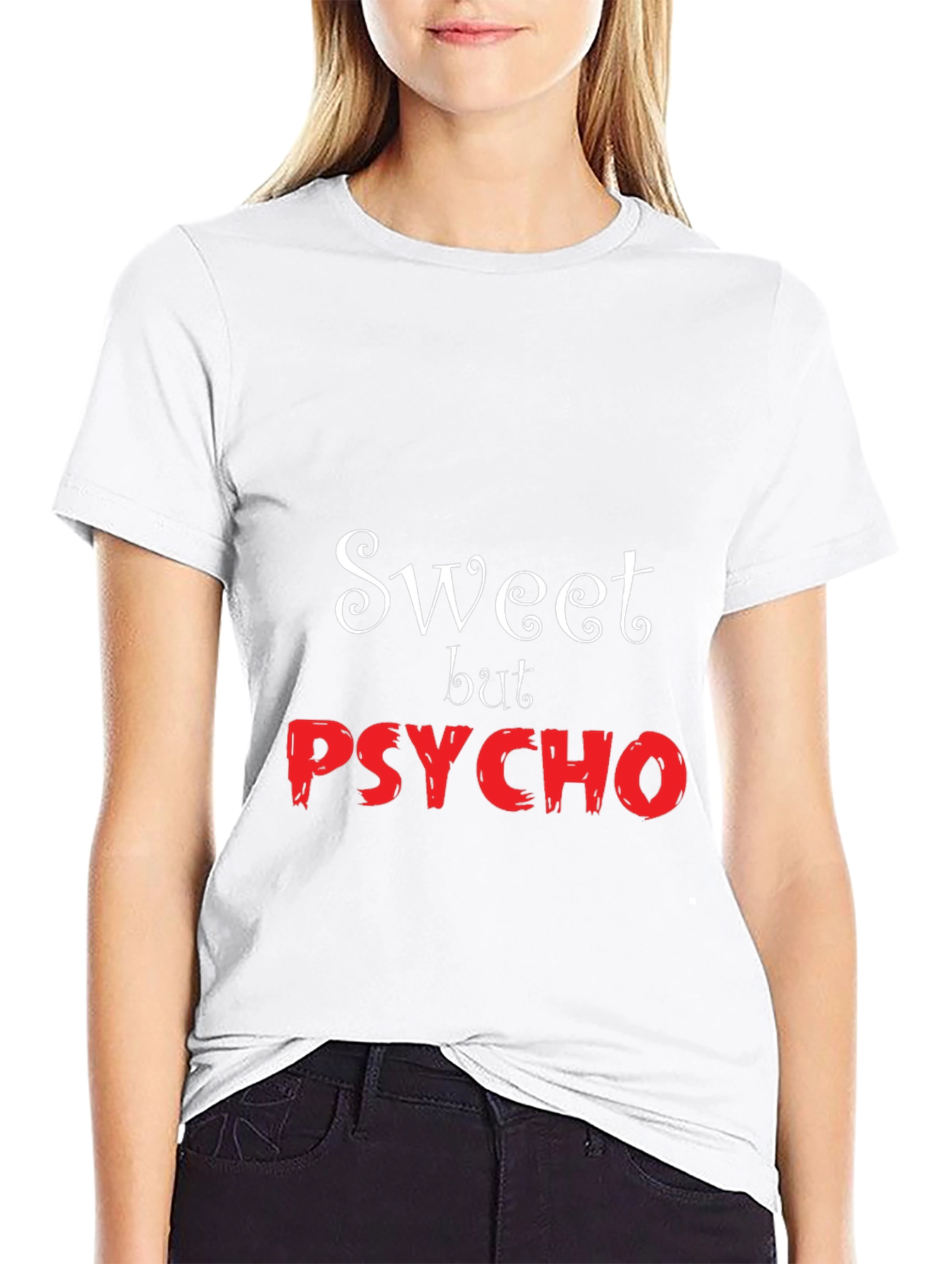 Black Sweet But Psycho T-Shirt - Funny Novelty Tee view 9