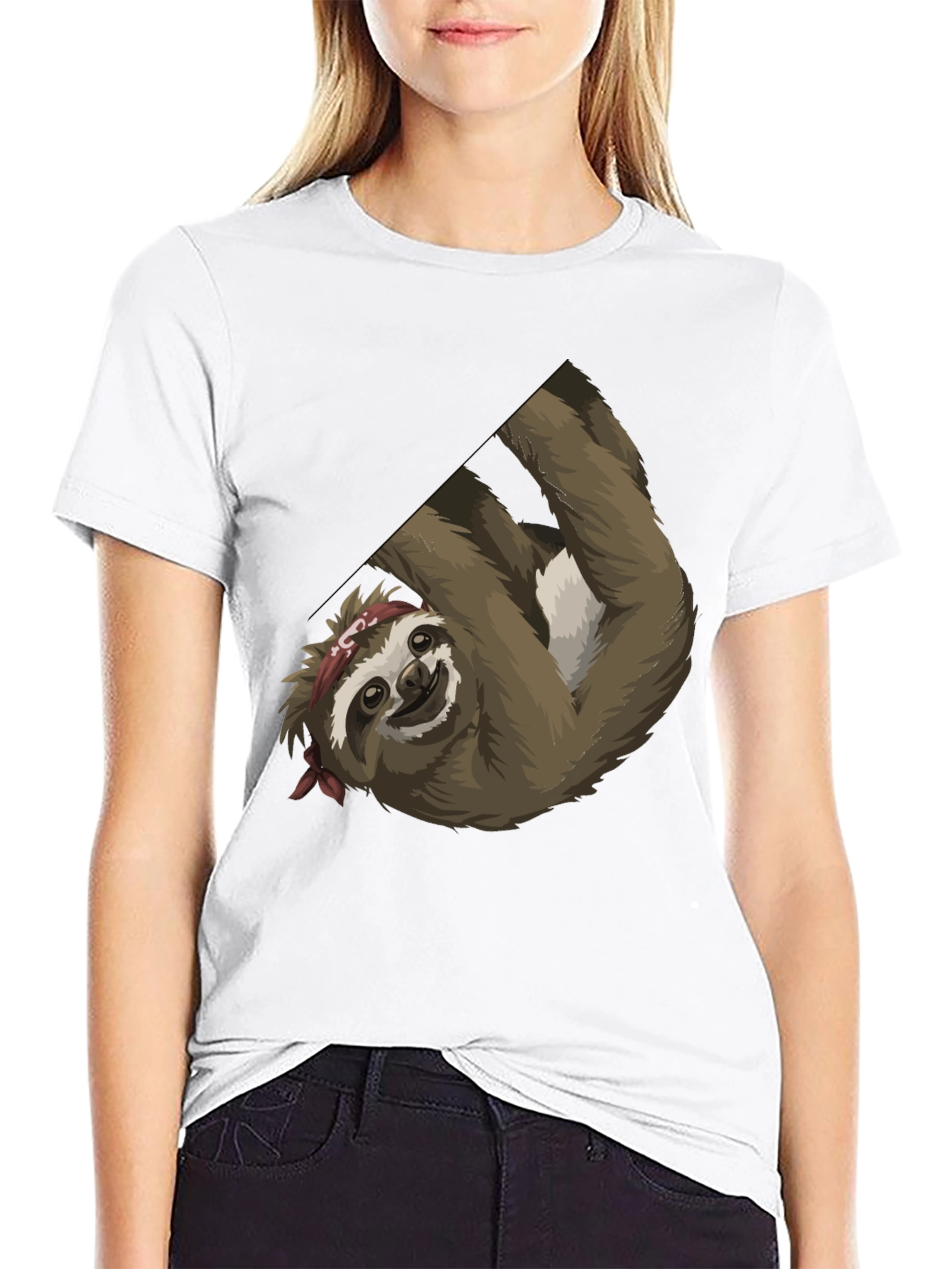 Black Sloth Bandana Men's Graphic Tee view 9