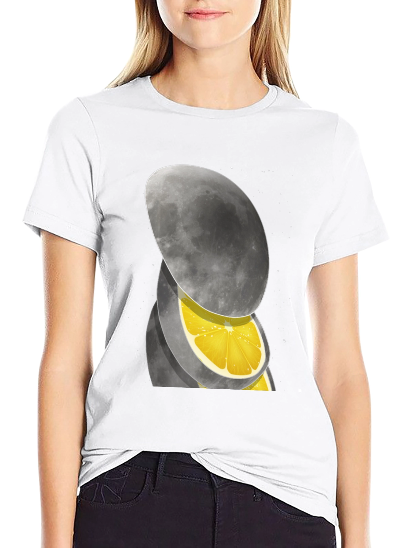 Black Moon Slice T-Shirt - Unique Graphic Tee view 9