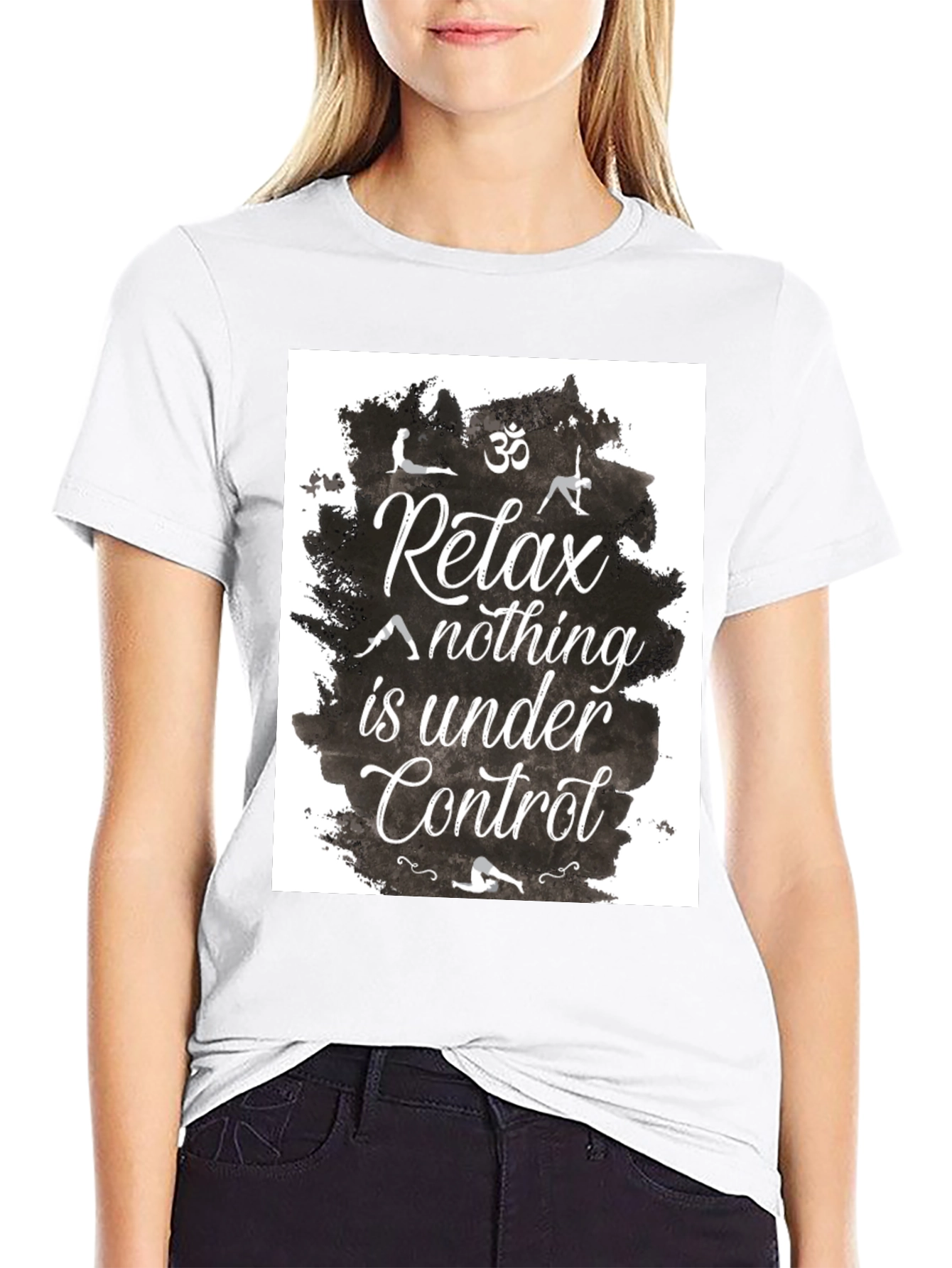 Black Relax Yoga T-Shirt - Nothing Is Under Control view 9