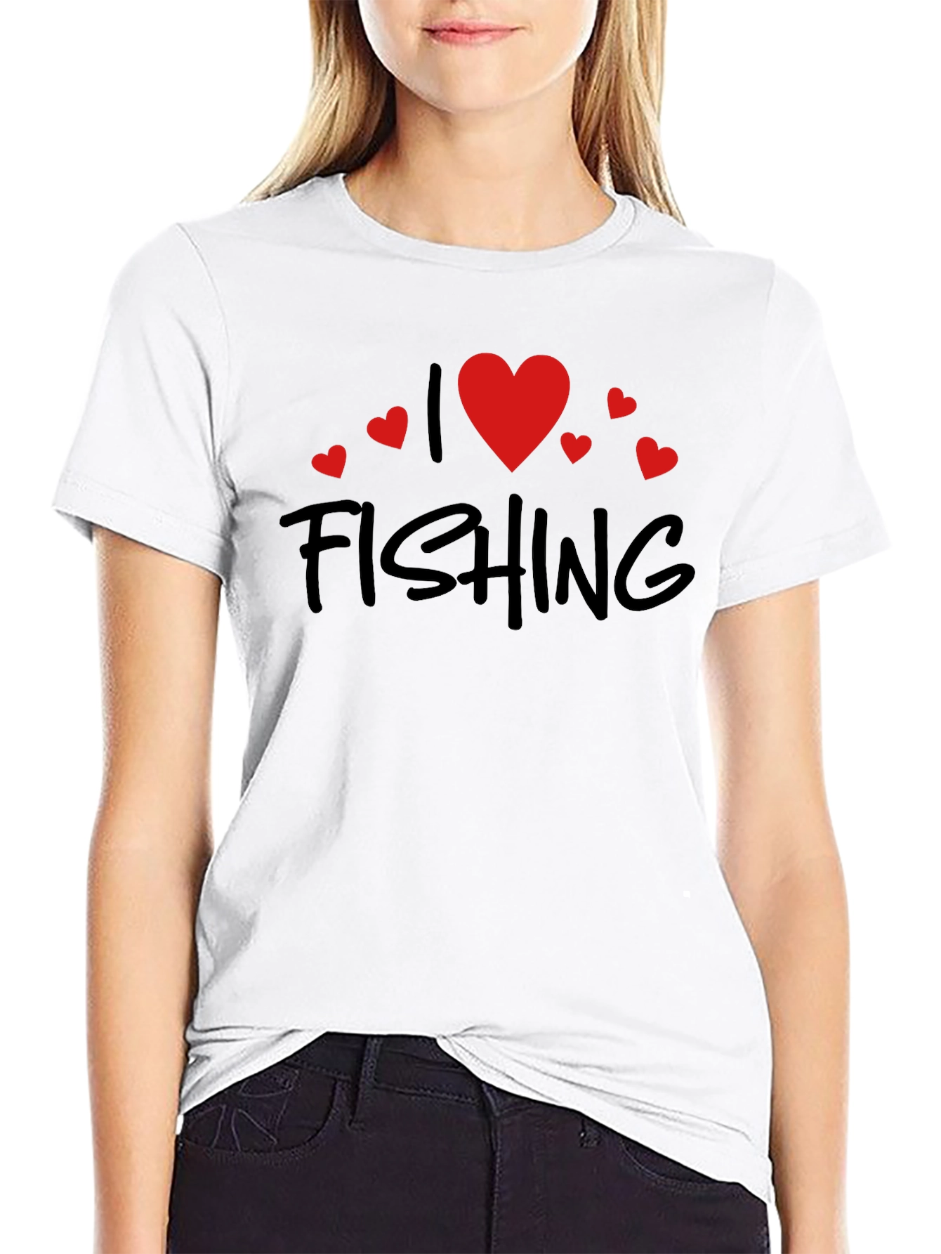 Black I Love Fishing Black Tee view 9