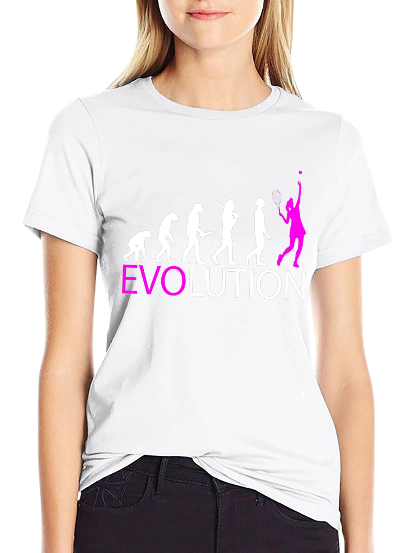 Black Evolution Tennis T-Shirt - Funny Sport Tee view 9