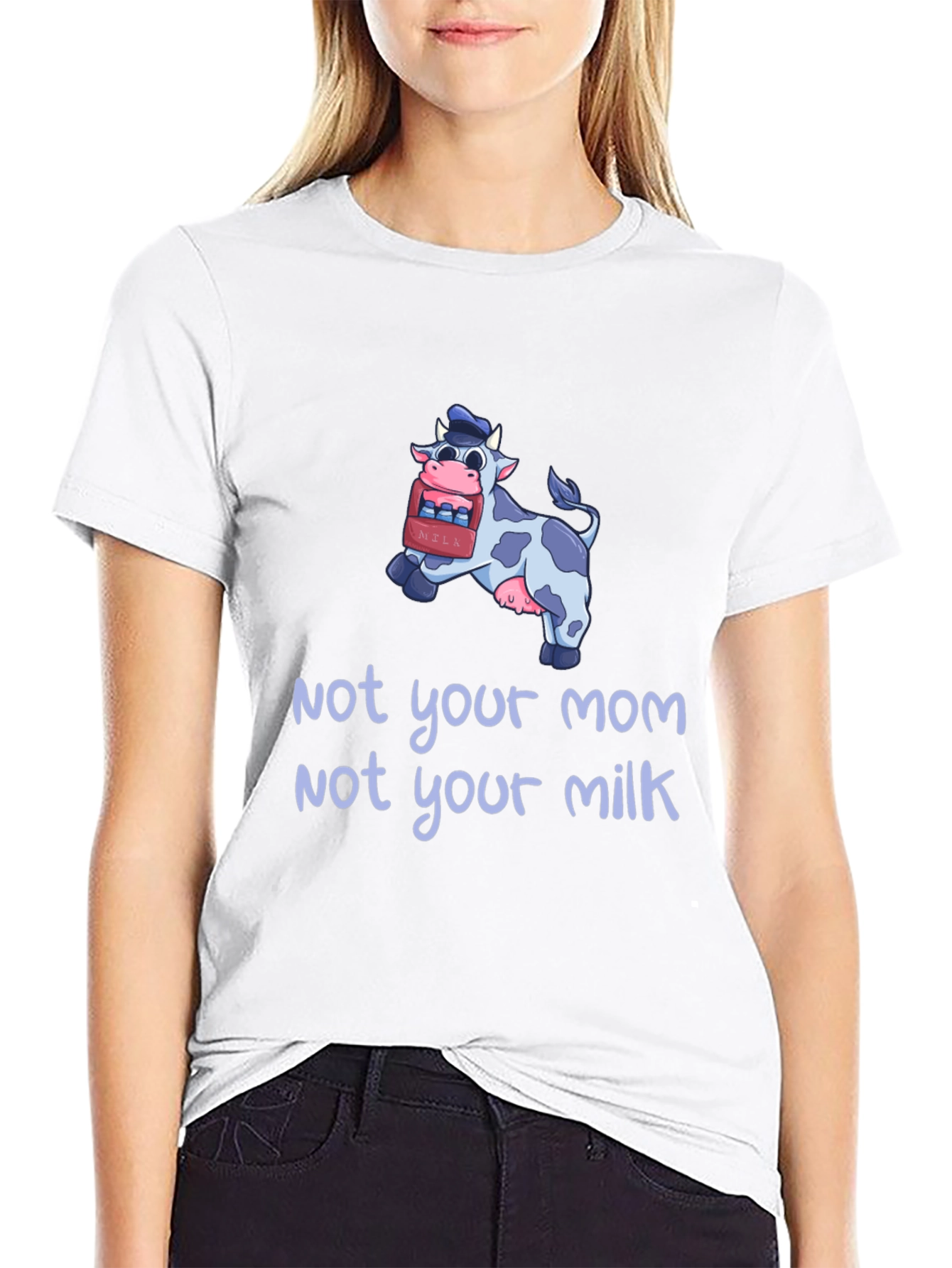 Black Not Your Mom, Not Your Milk Vegan T-Shirt view 9