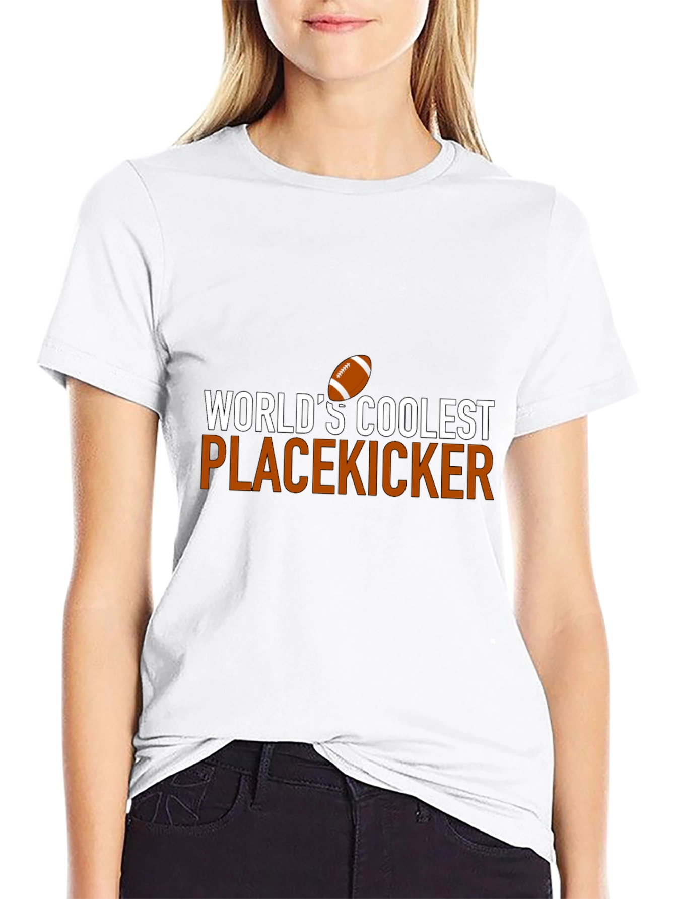 Black World's Coolest Placekicker Football Graphic T-Shirt view 9