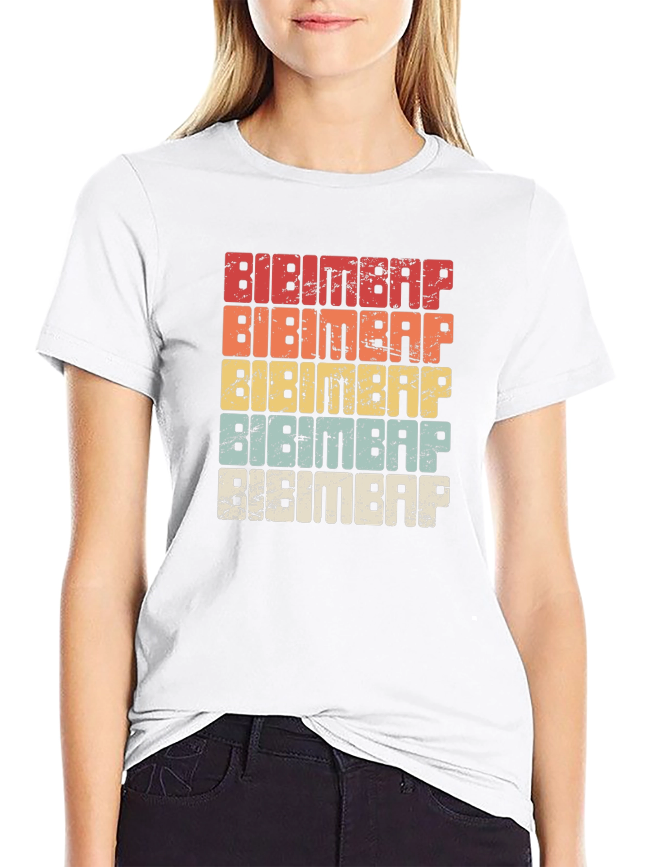 Black Bibimbap Retro T-Shirt - Korean Food Lover Tee view 9
