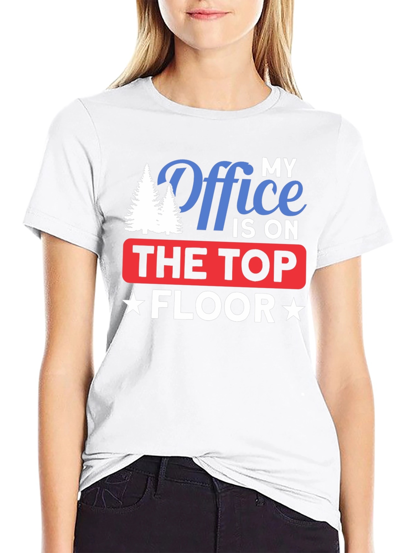 Black My Office is on The Top Floor T-Shirt view 9
