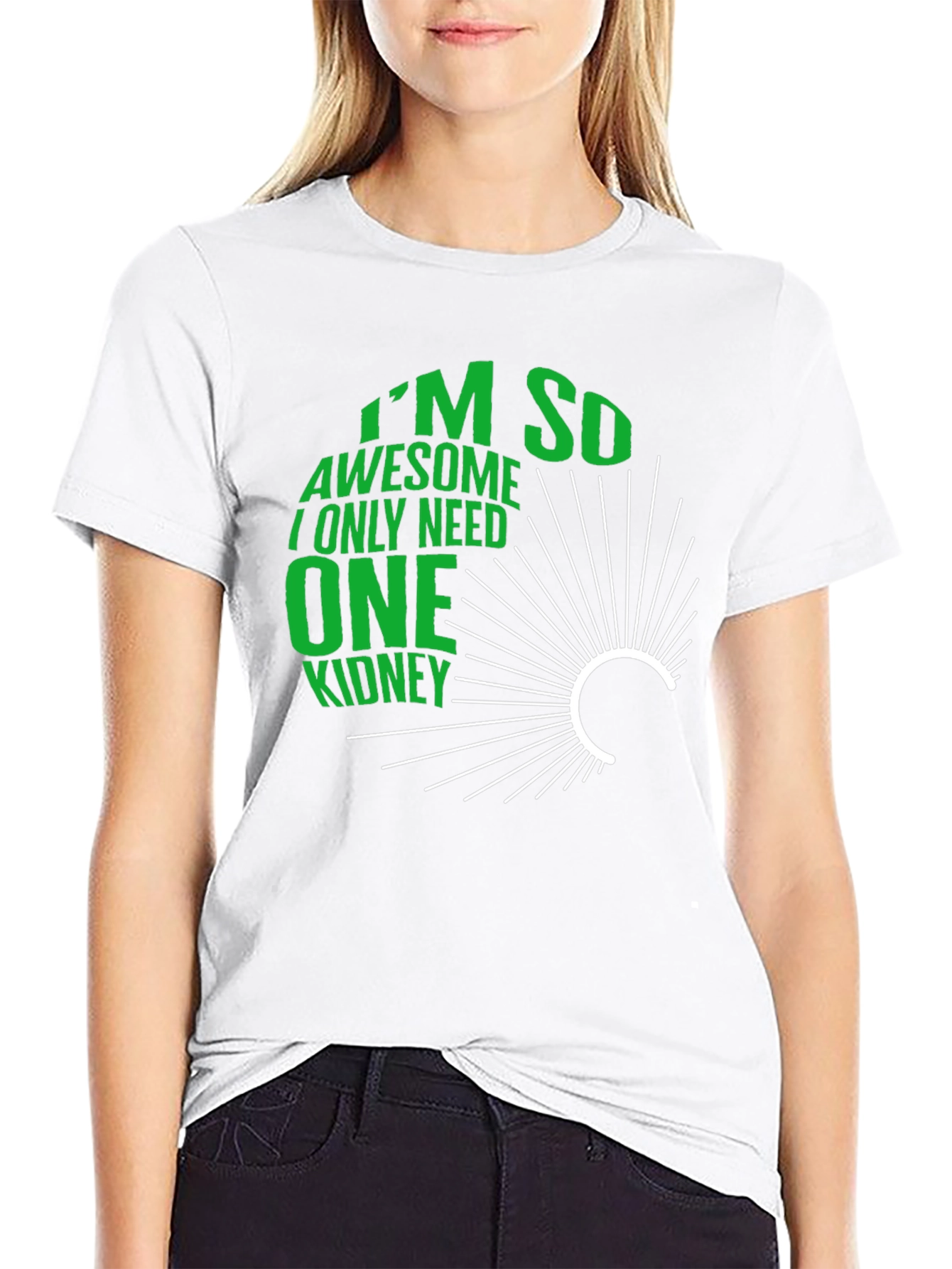 Black I'm So Awesome One Kidney T-Shirt view 9