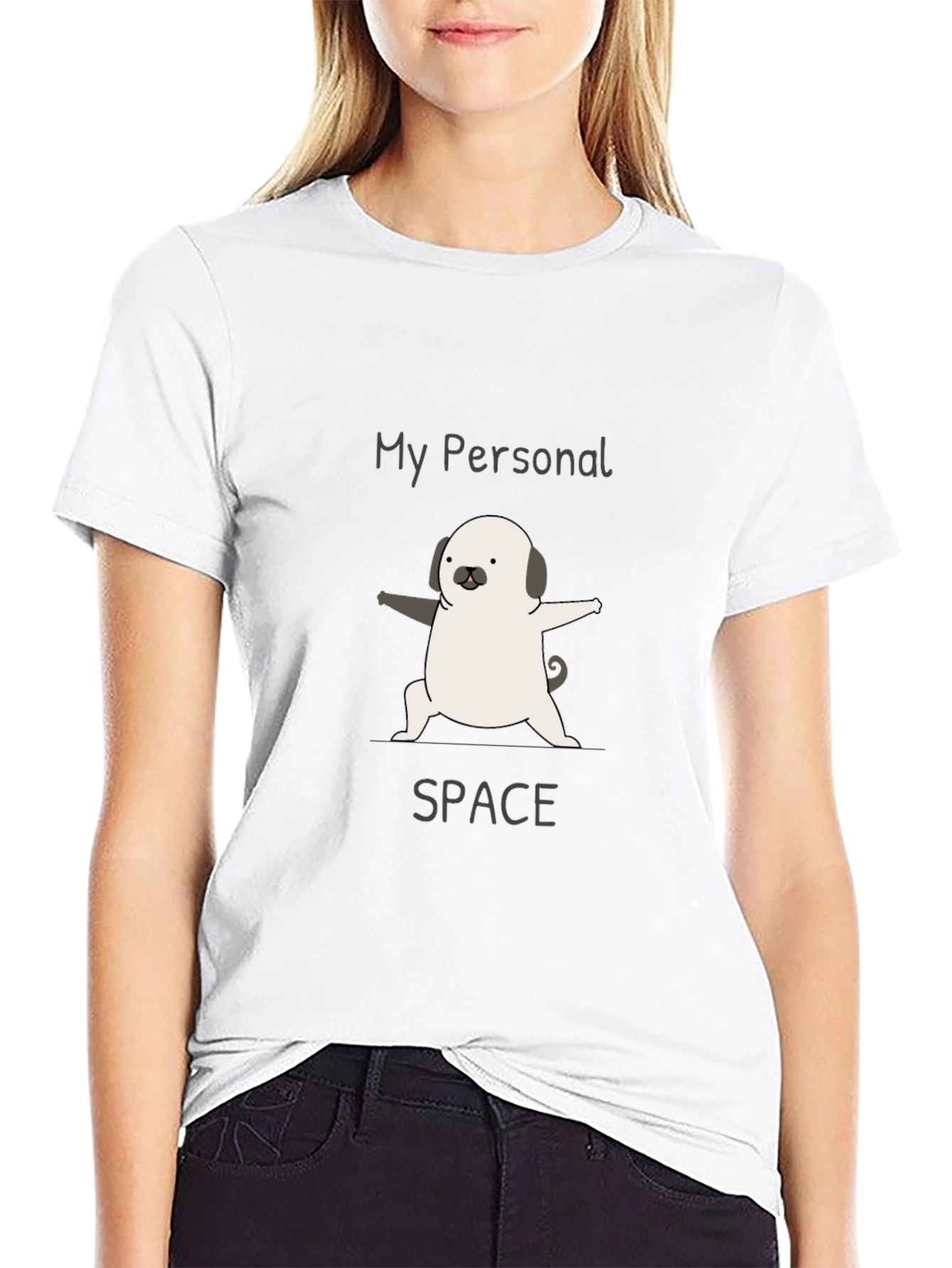 Black My Personal Space Pug Tee view 9