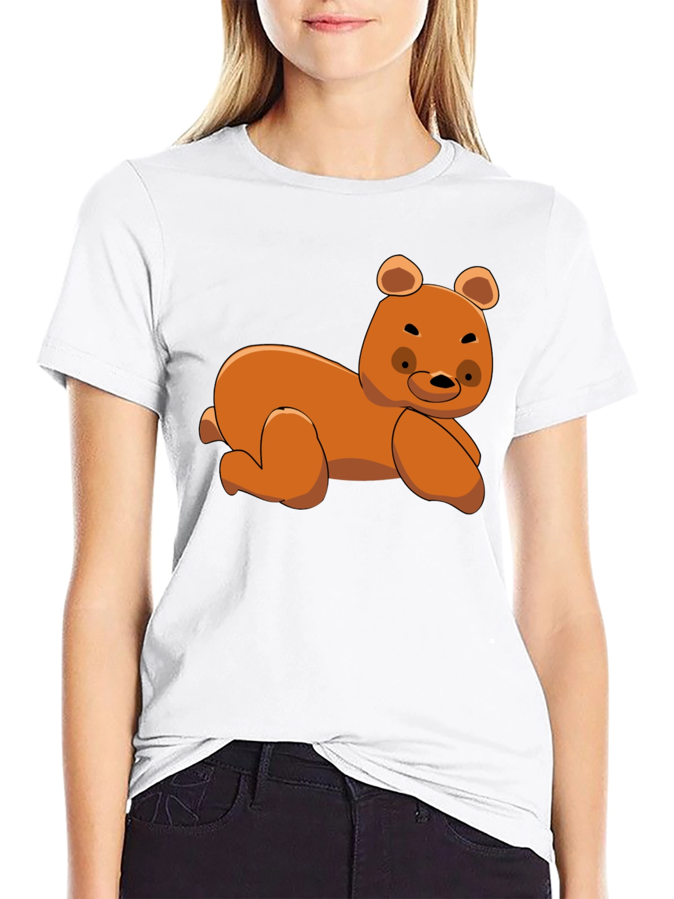 Black Cute Bear Graphic T-Shirt view 9
