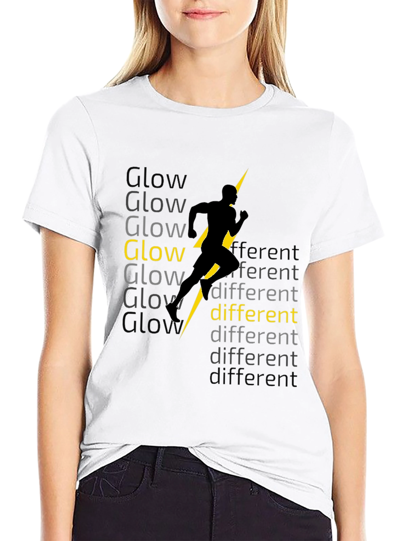 Black Glow Different Graphic Tee view 9