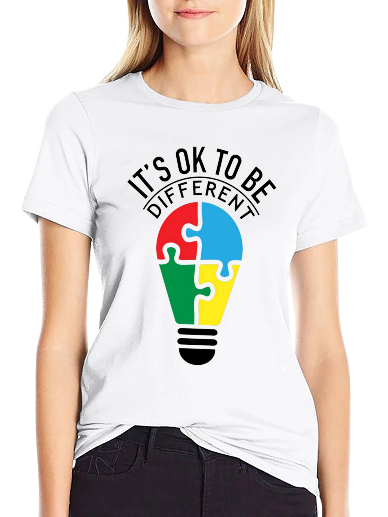 Black It's Ok to Be Different T-Shirt view 9