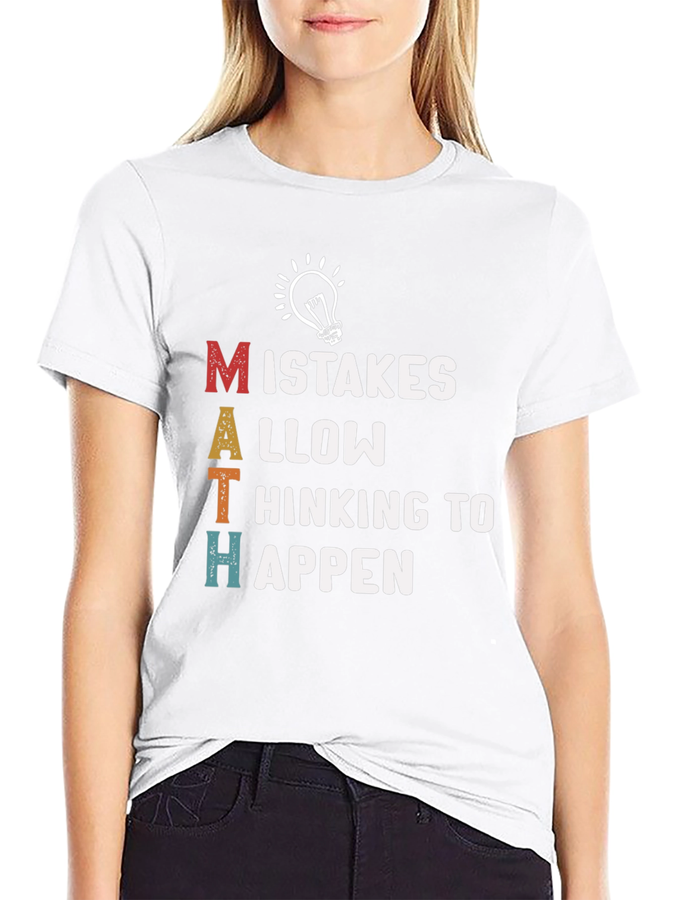 Black Math Mistakes T-Shirt - Thinking to Happen Tee view 9